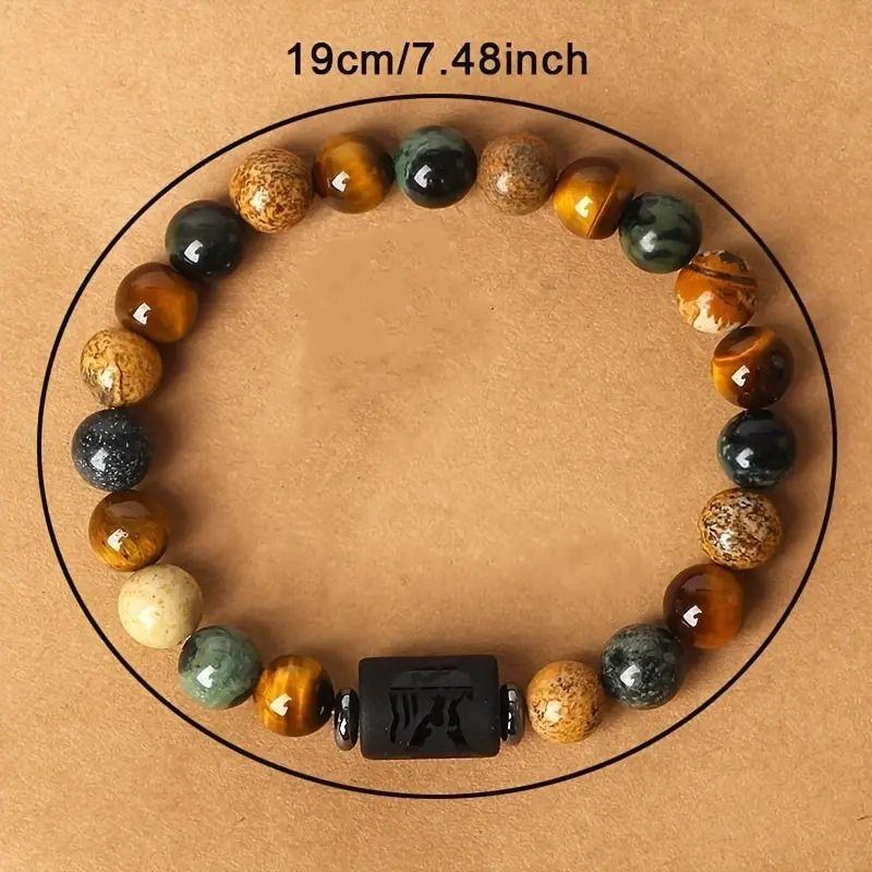 Pulseras zodiaco Piedra Ojo de Tigre signo Acuario-2