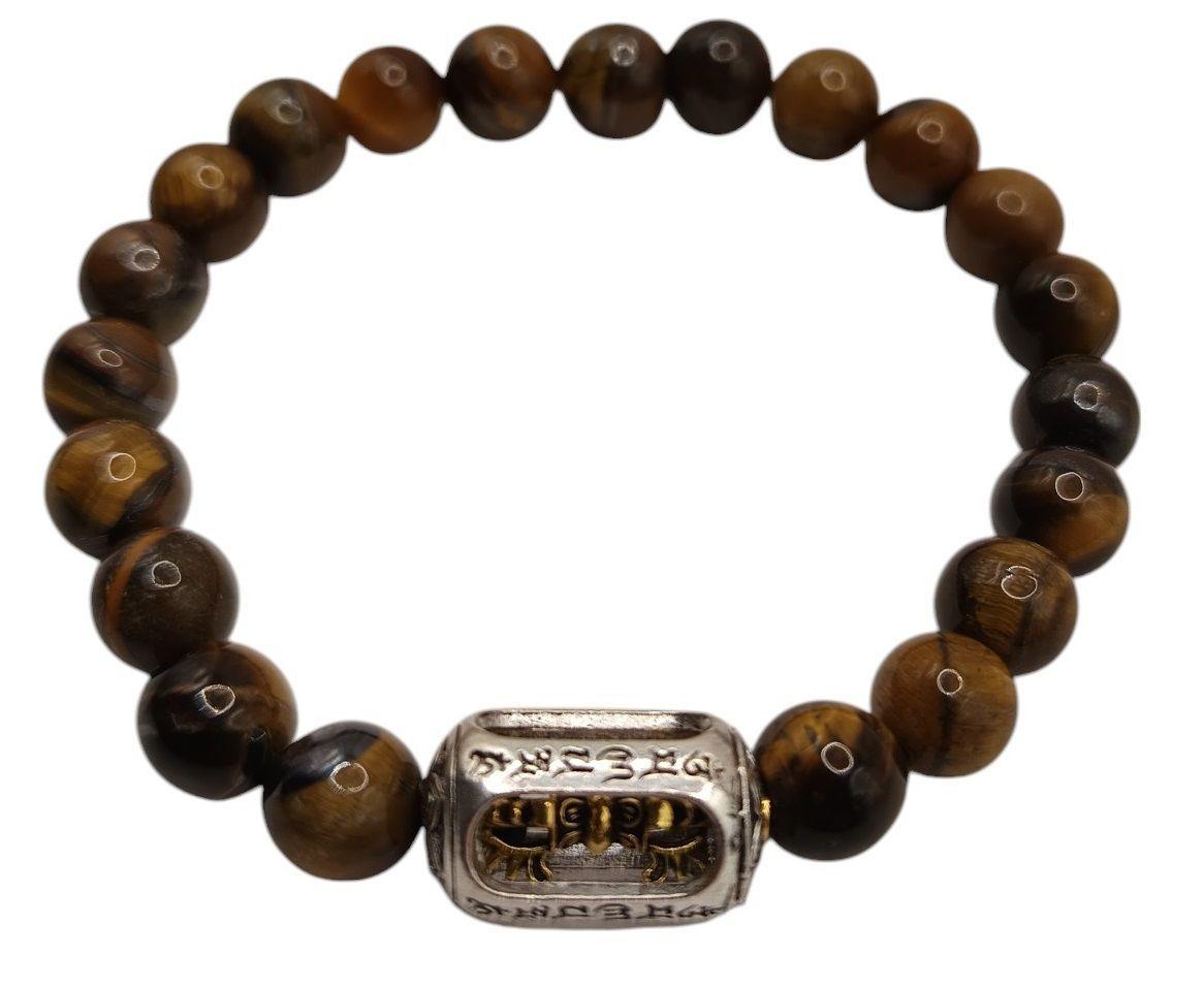 Pulsera Tibetana 6 Proverbios en Piedra Natural Ojo de Tigre-2
