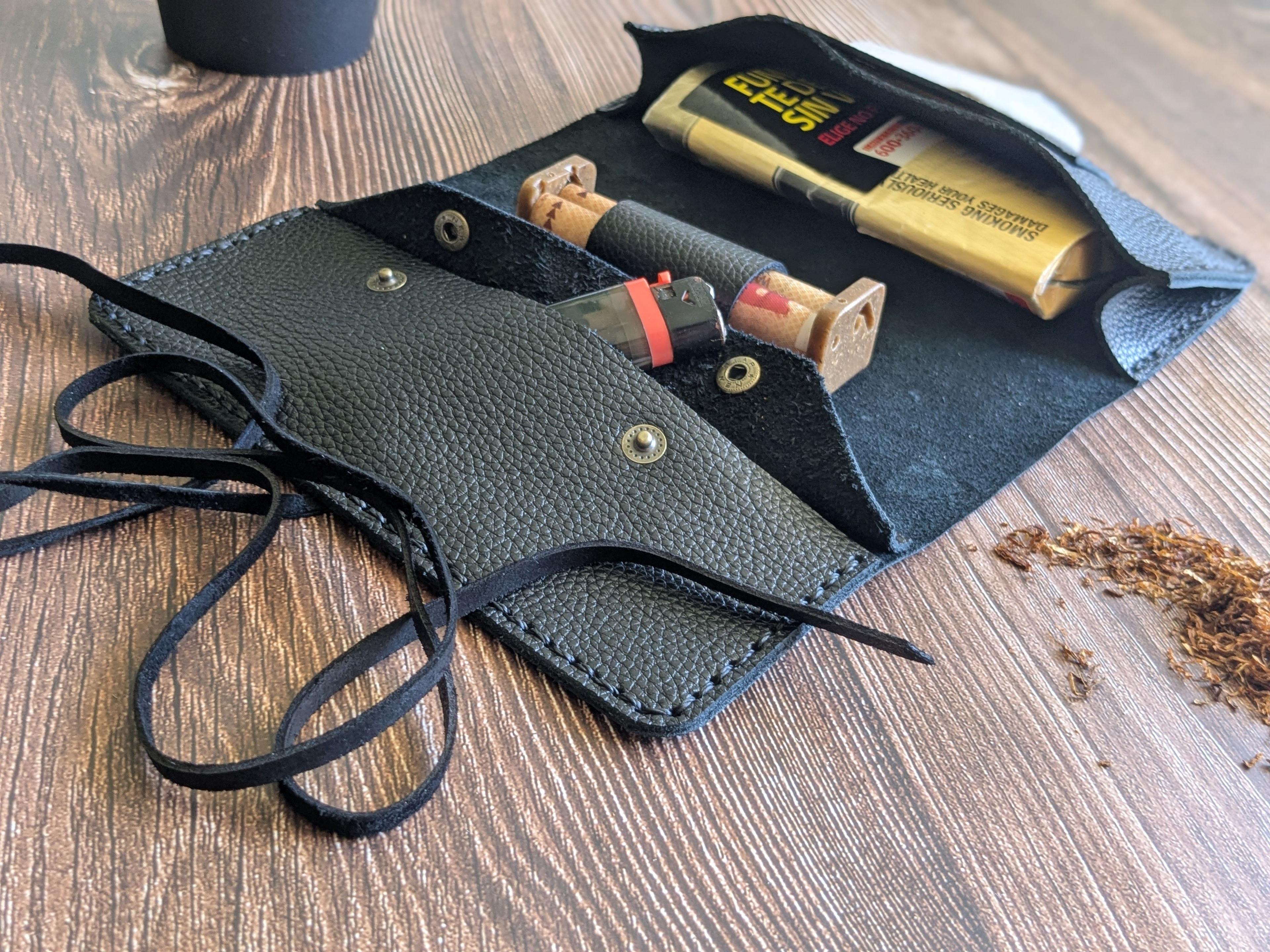 Tabaquera de cuero Amau color Negro-7