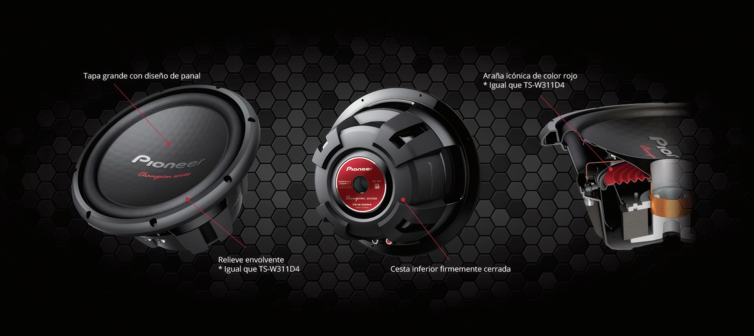 Subwoofer 12" Pioneer TS-W312S4 1600W 500W RMS 1 Bobina-3