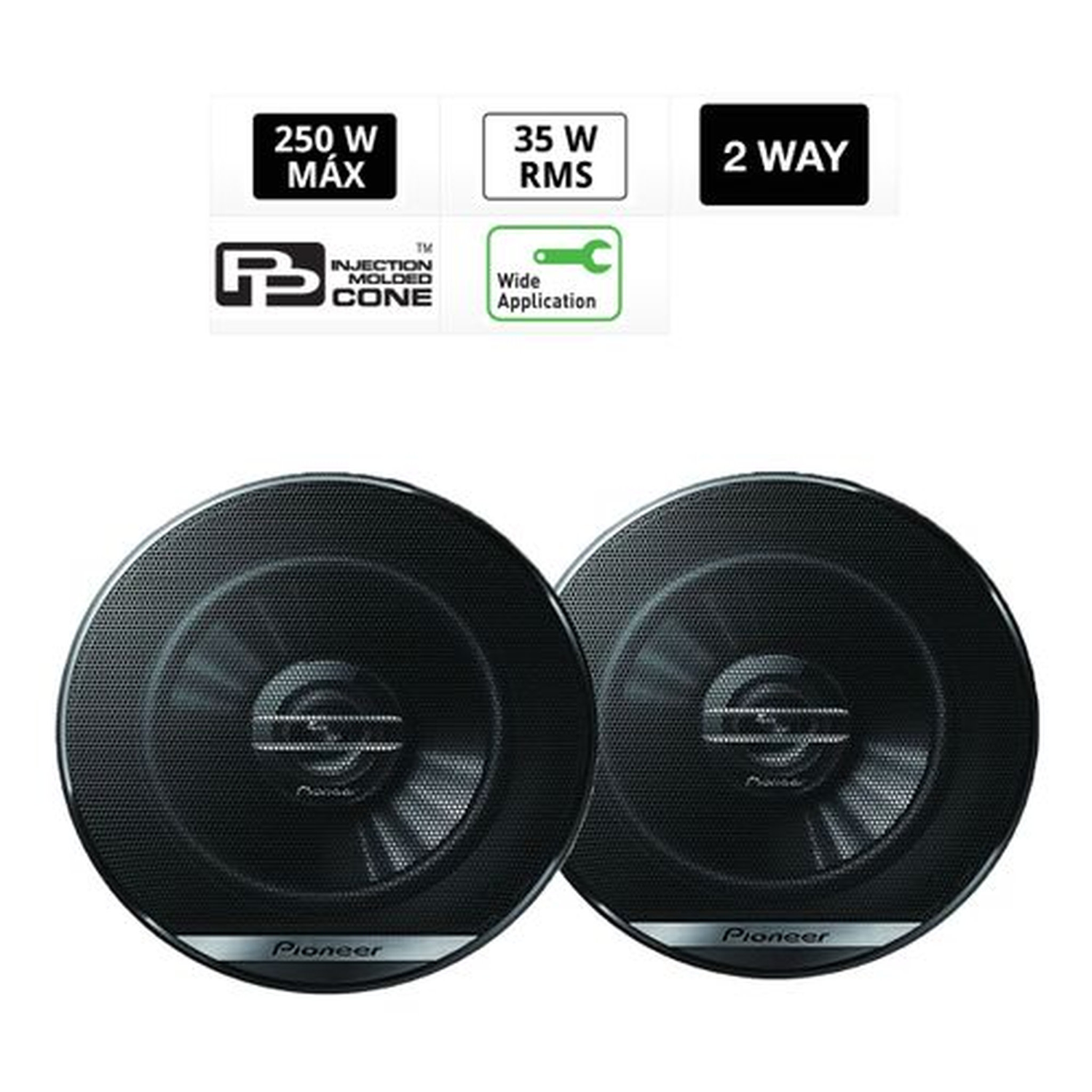 Parlantes 5.25 Pulgadas Pioneer TS-G1320F 2 Vias 35W RMS Negro-6