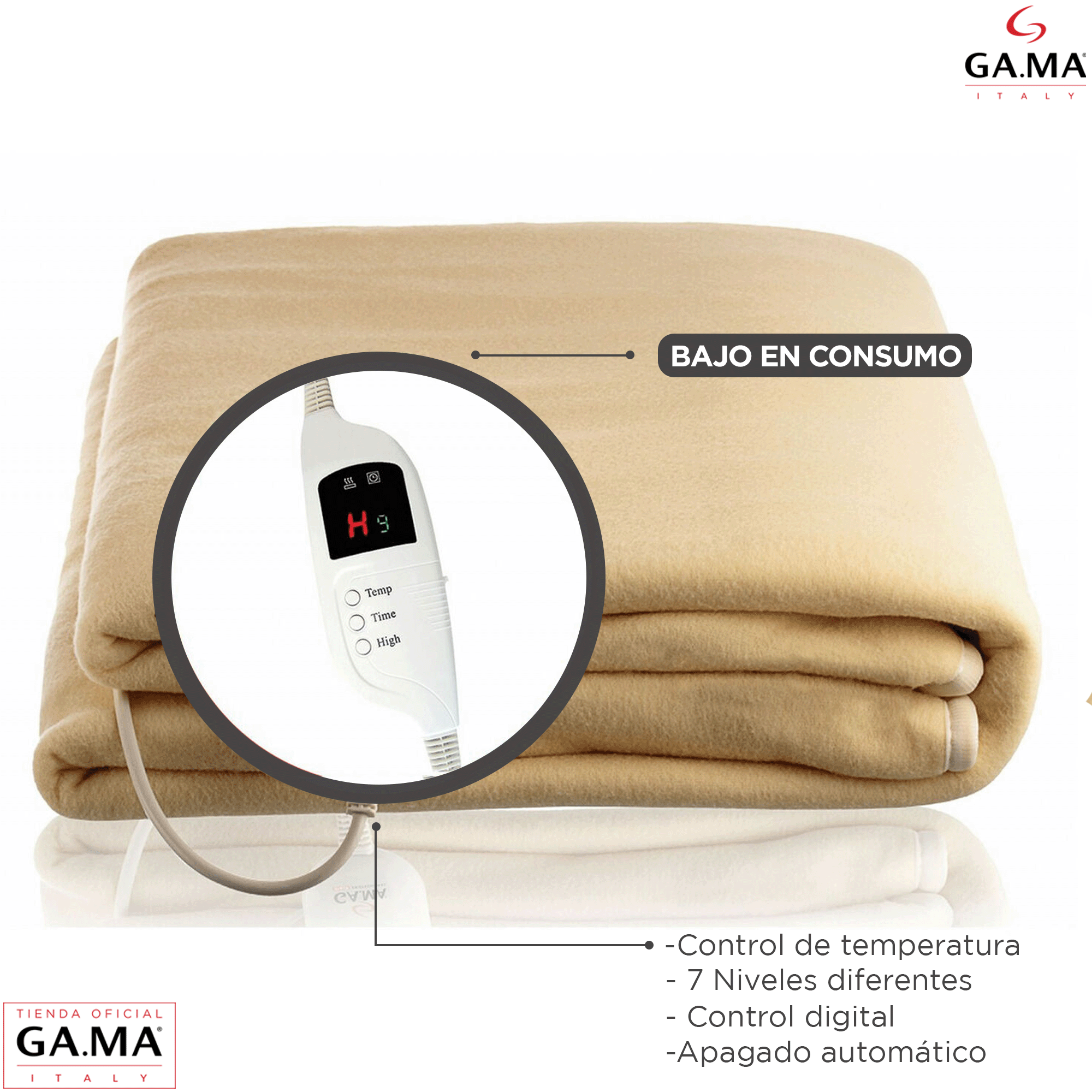 Calienta Cama Gama 1 Plaza Wide Con 7 Temperaturas-2