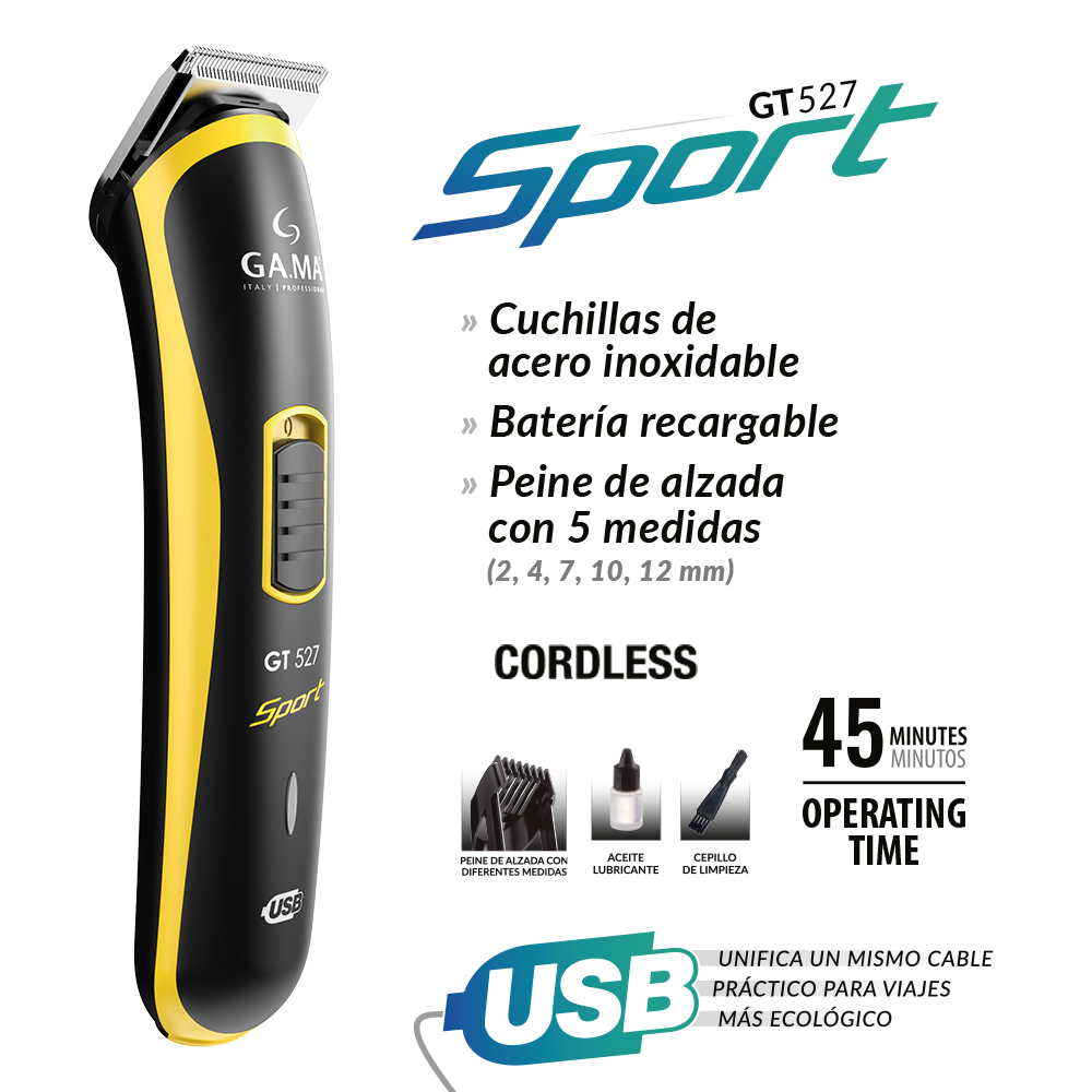 Pack Cortapelos Gama Clipper Gc542 + Trimmer Gt527 Sport Usb-3