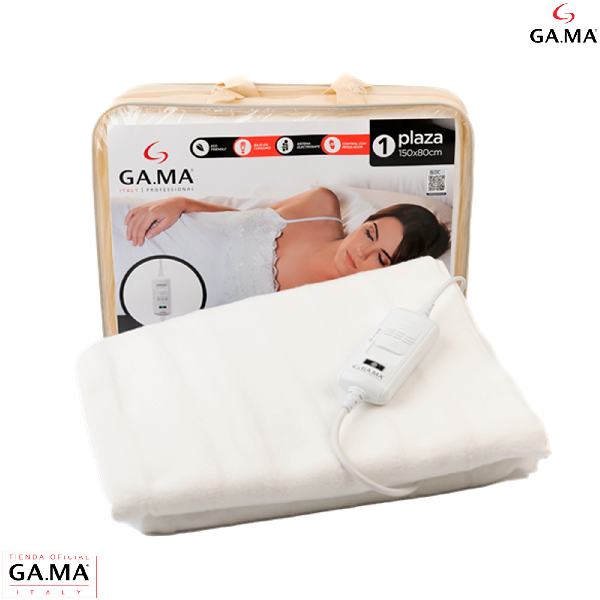 Calienta Cama Gama Polyester Lavable 1 Plaza Electrosafe-1