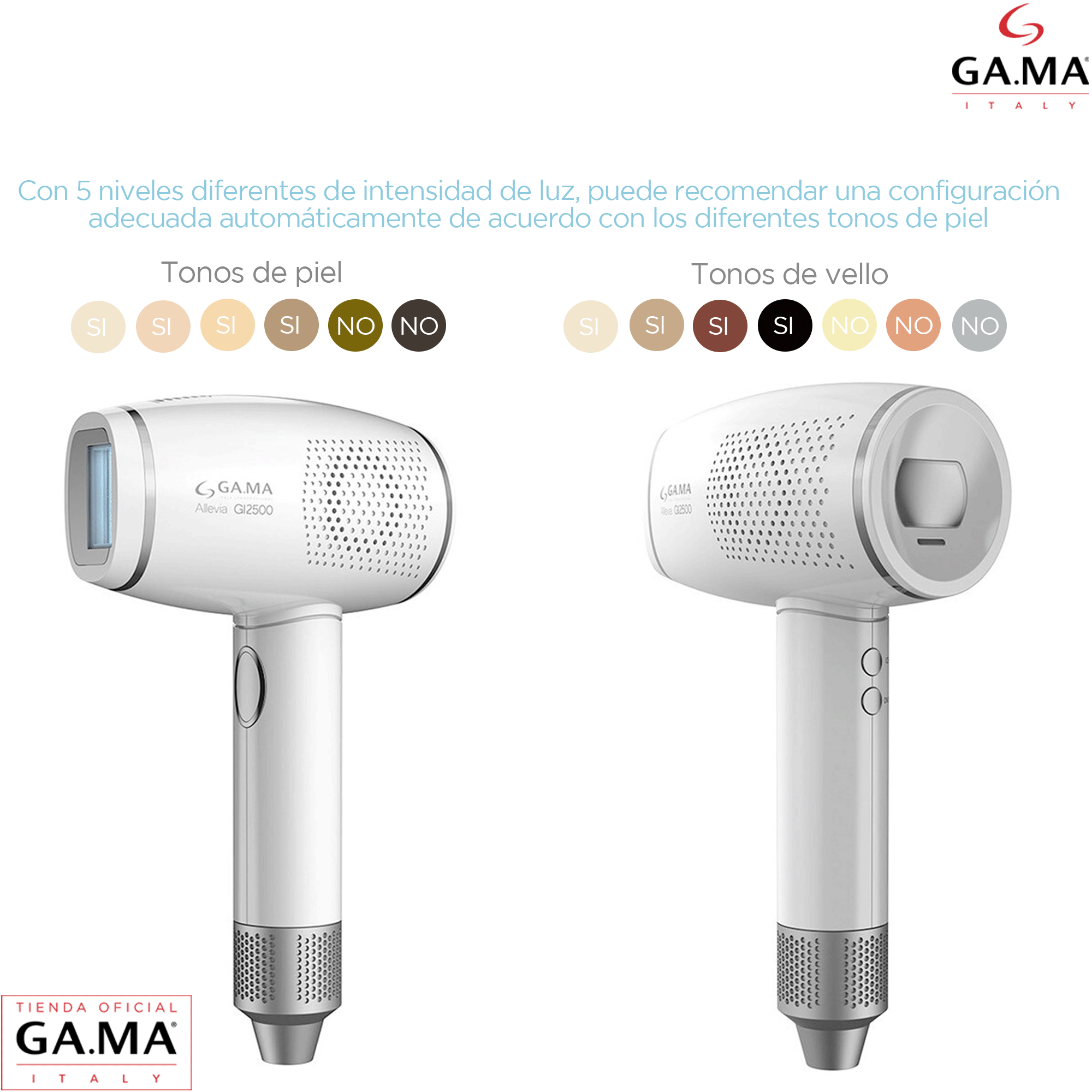 Depiladora Gama Ipl Allevia Gi2500 Luz Pulsada Corporal-2