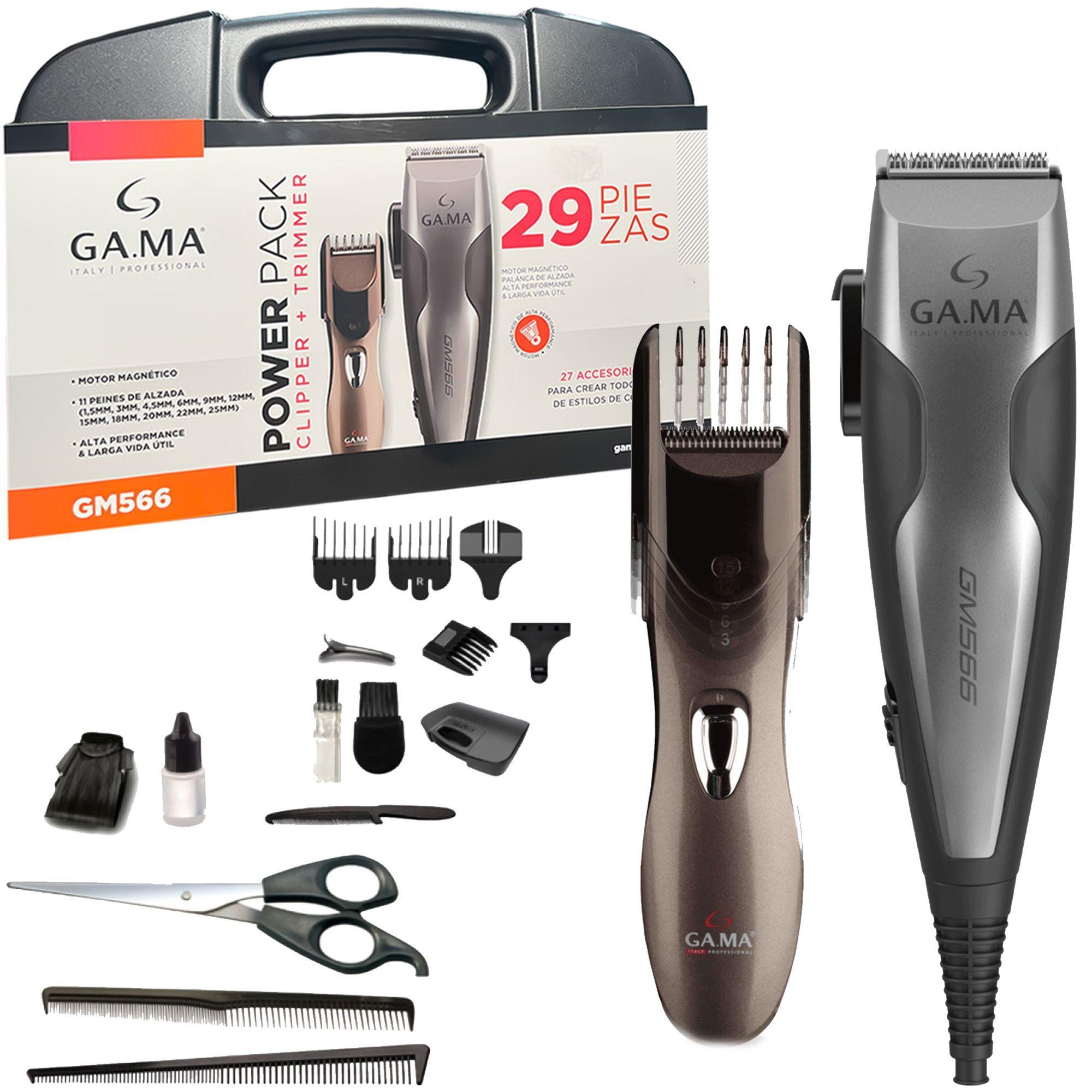 Cortapelos Clipper + Trimmer Gama Gm566 29 Piezas Maletin-0