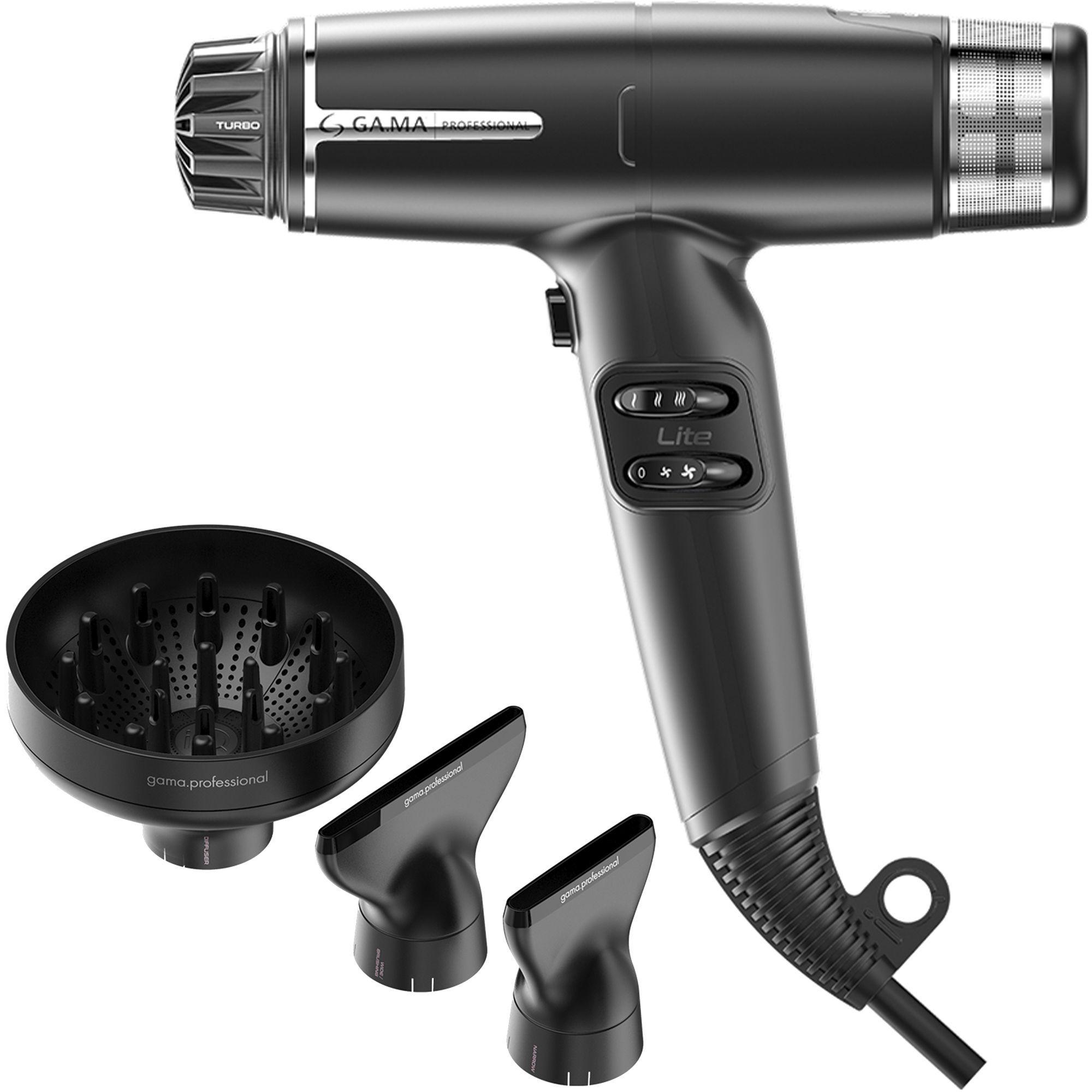 Secador De Pelo Gama Iq Lite Ultra Liviano Black Profesional -0