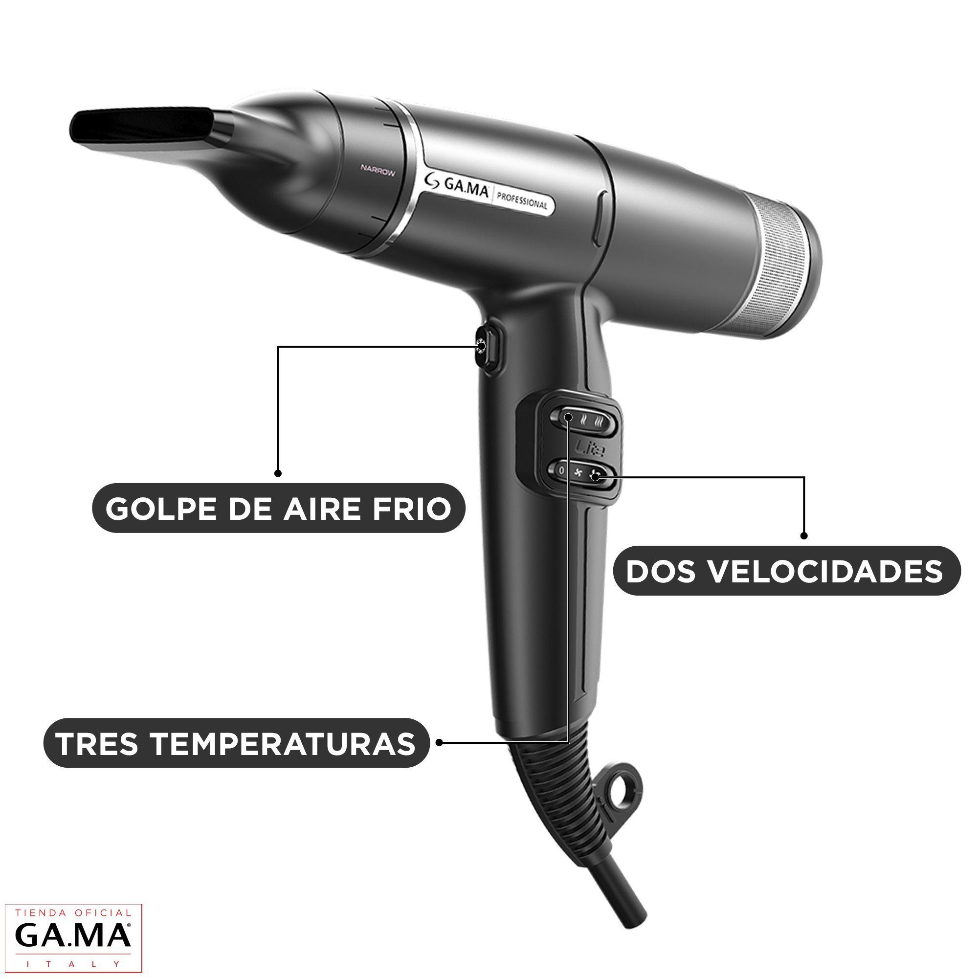 Secador De Pelo Gama Iq Lite Ultra Liviano Black Profesional -3