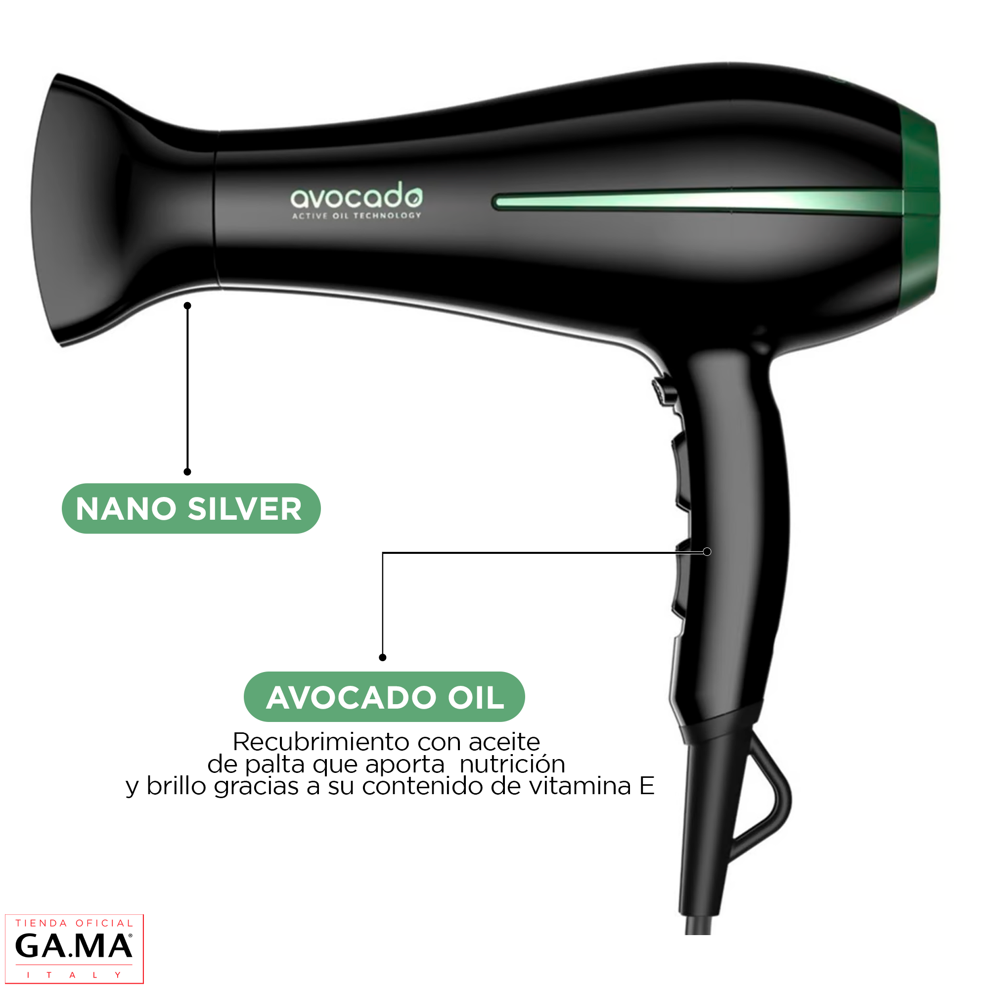 Pack Gama Secador Bora Alisador Elegance Avocado Active Oils-3