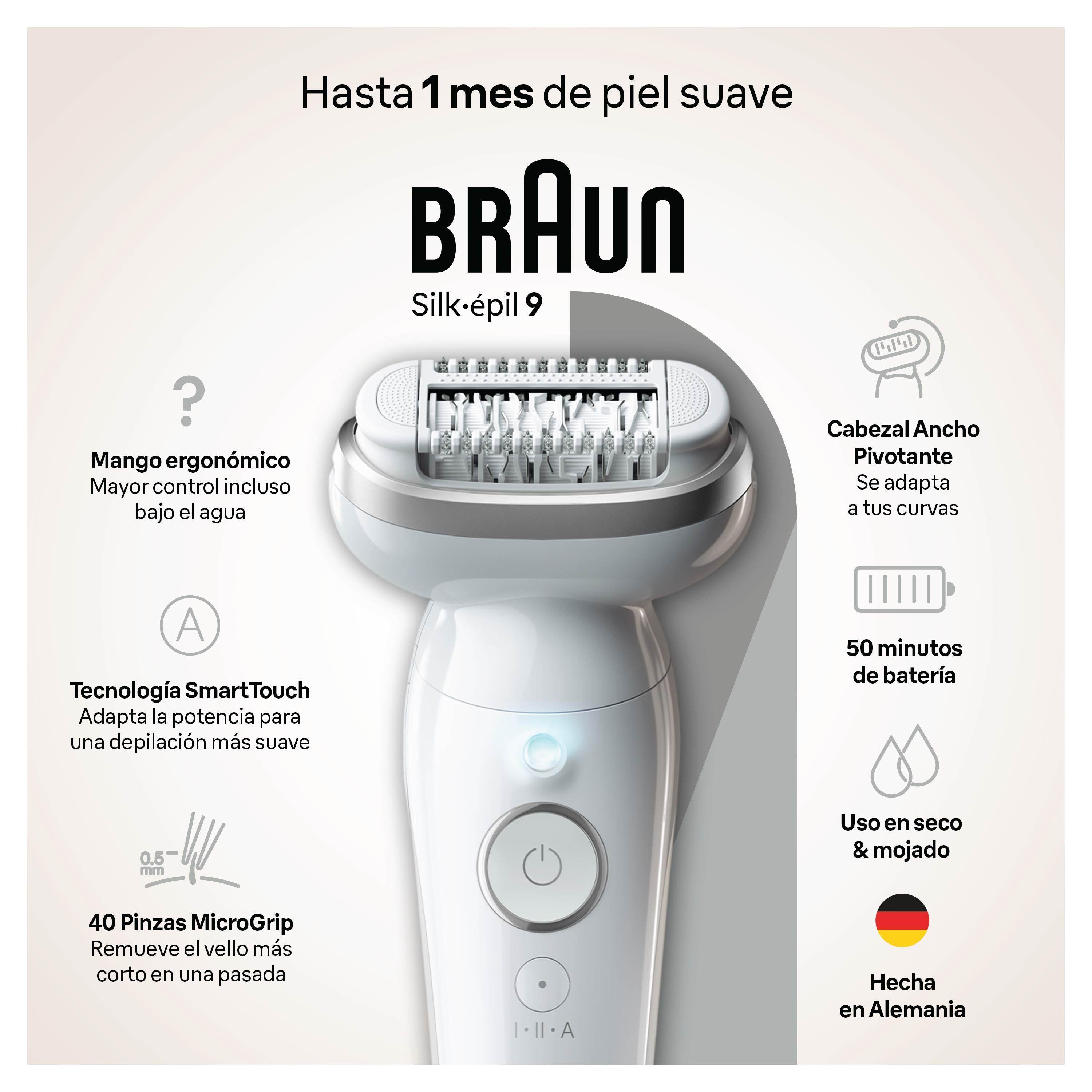 Depiladora Eléctrica Braun Silk Épil 9 Inalambrica Plateada-1
