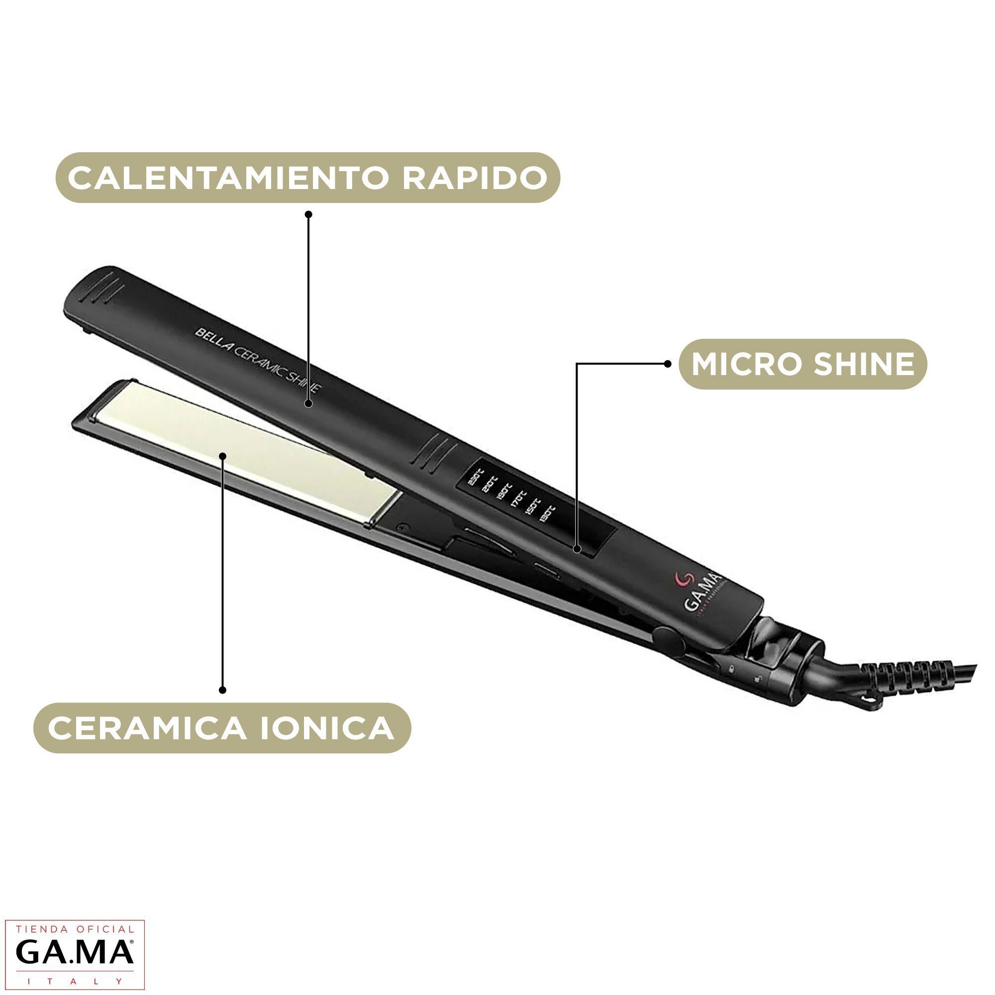 Plancha Alisadora Gama Elegance Bella Ceramic Shine Ion Led-2