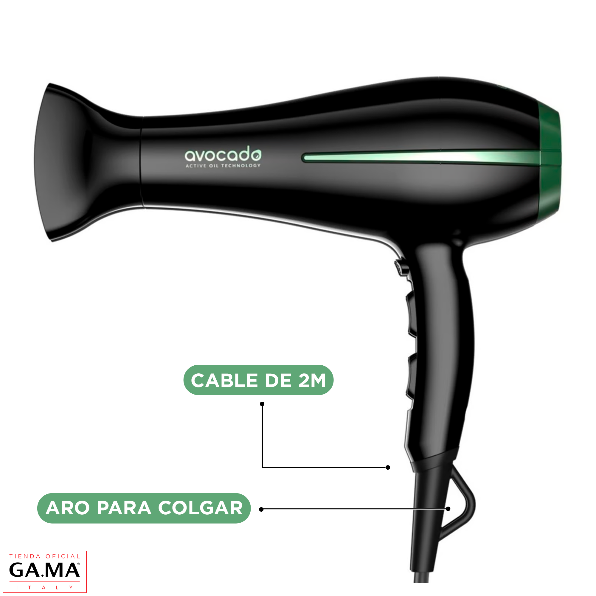 Secador De Pelo Gama Bora Avocado Oil Ceramic Ion 2200W-2
