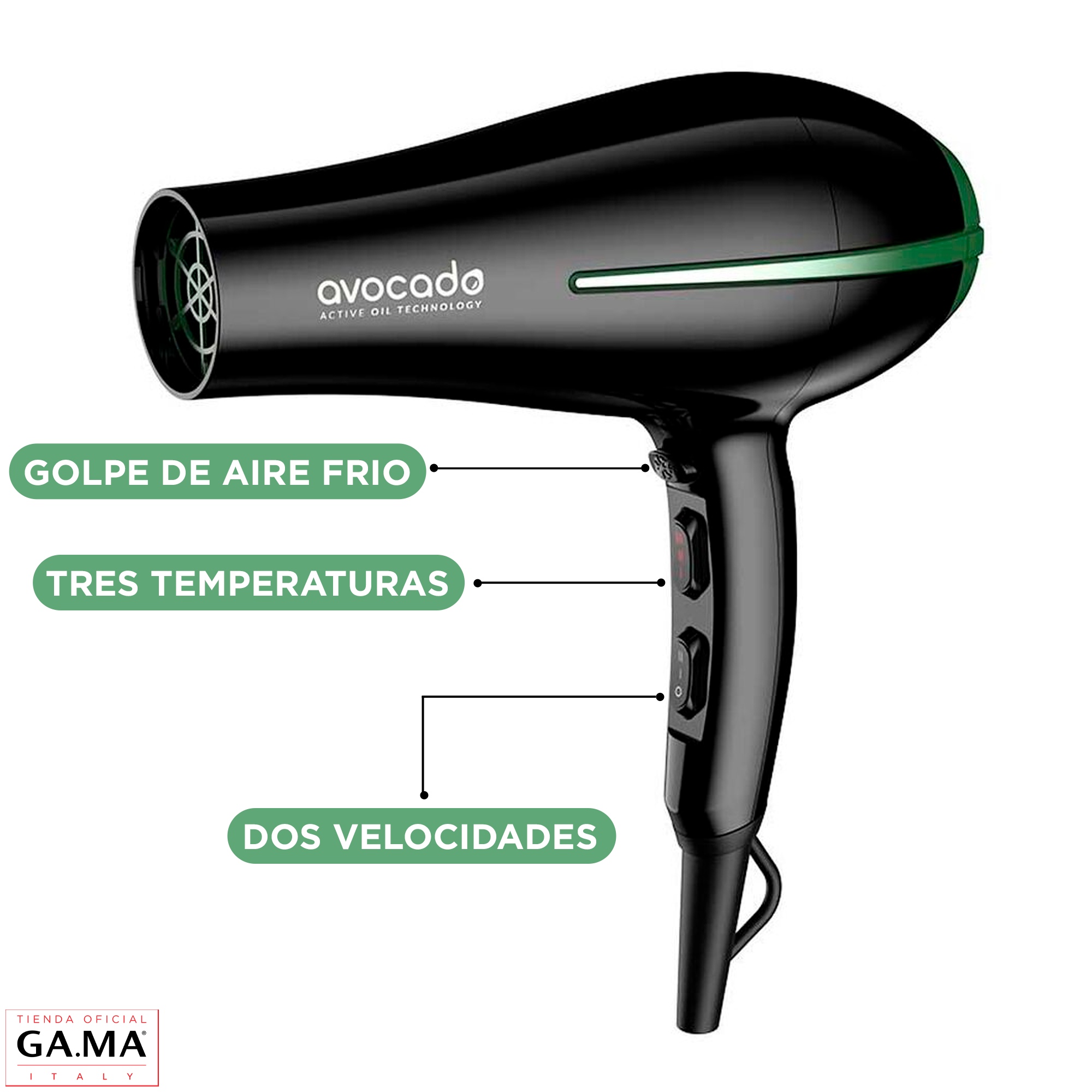 Secador De Pelo Gama Bora Avocado Oil Ceramic Ion 2200W-4