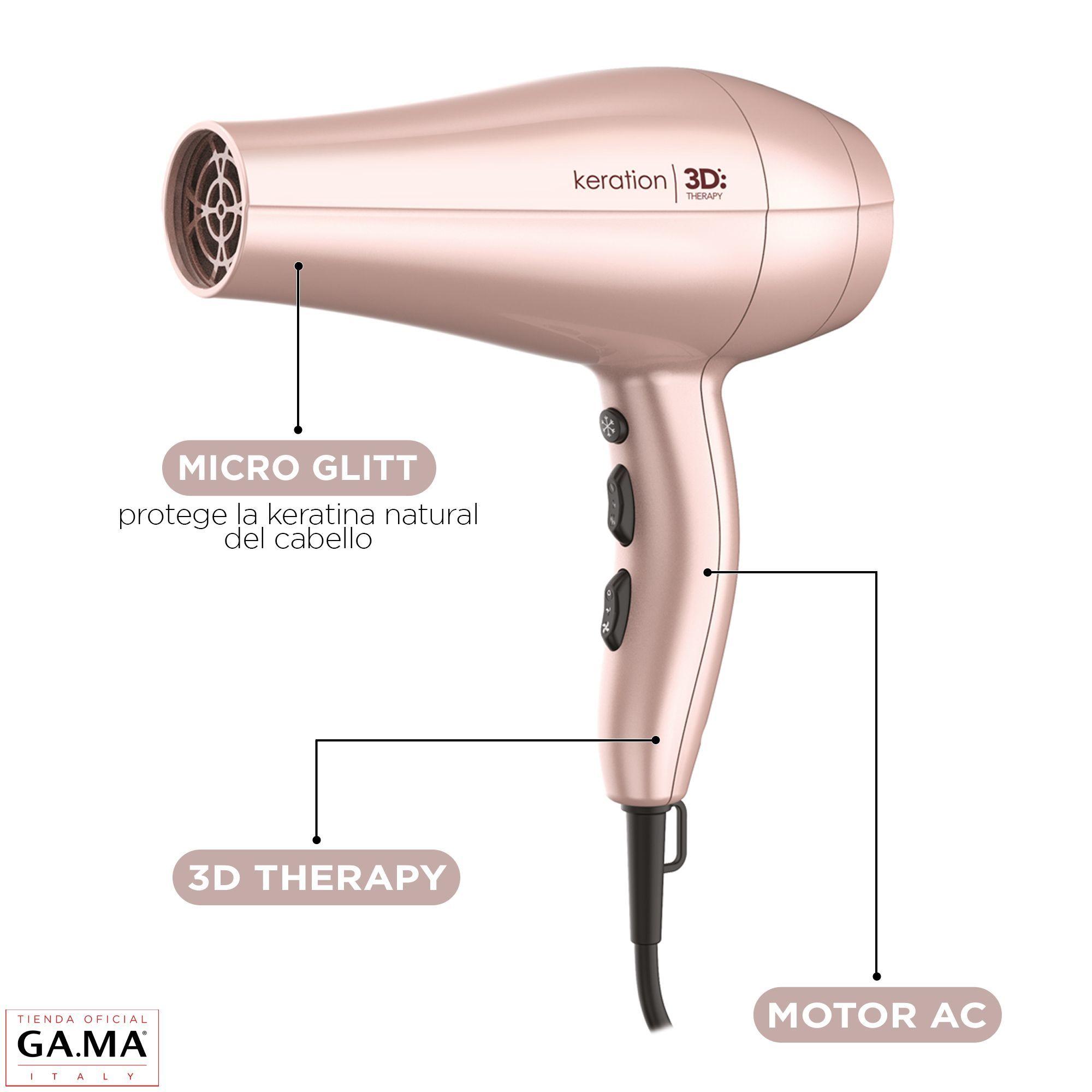 Secador De Pelo Profesional Gama Diva 3d Keration Protege Keratina-1