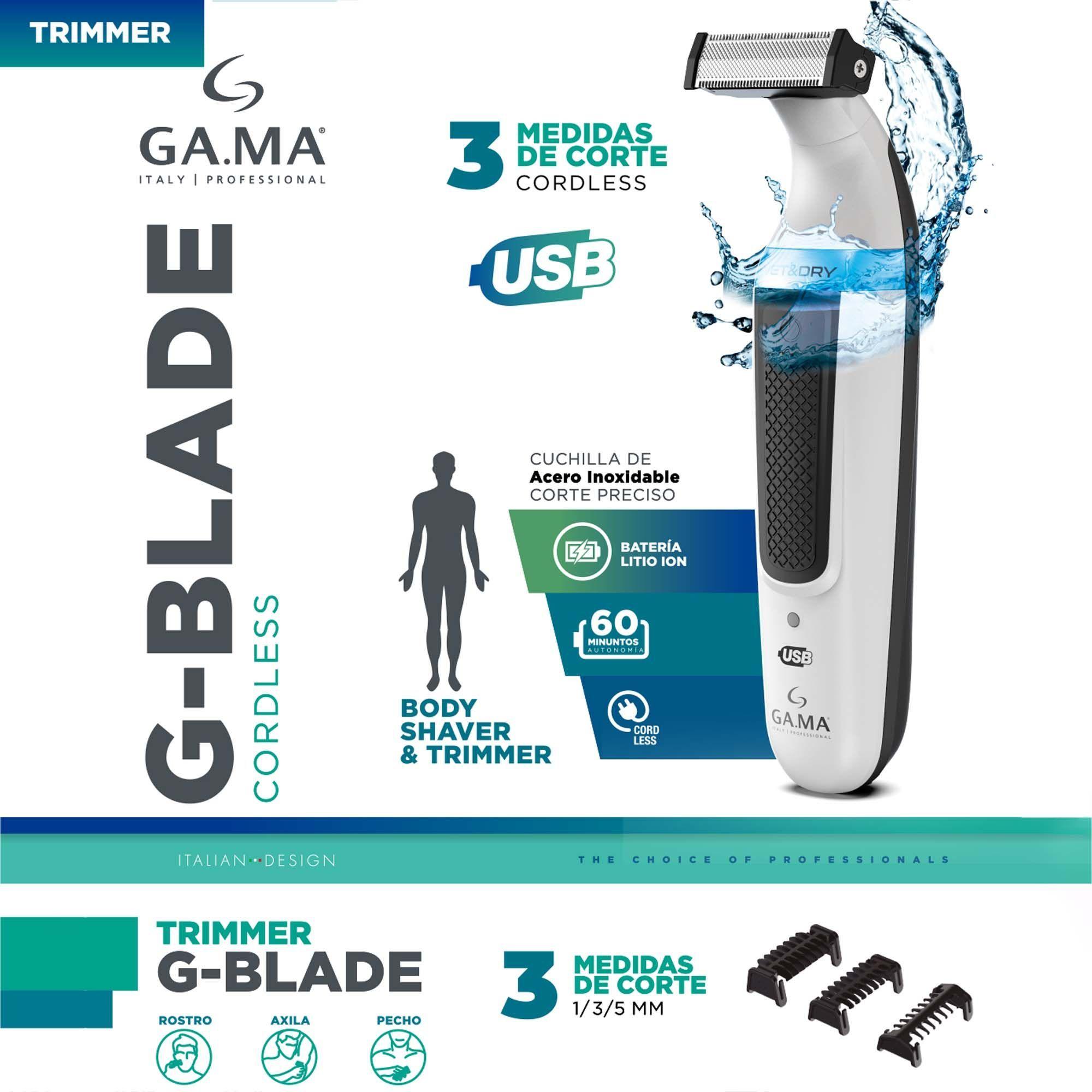 Afeitadora Cortapelo Gama Gblade Usb Cara Cuerpo Perfila-6