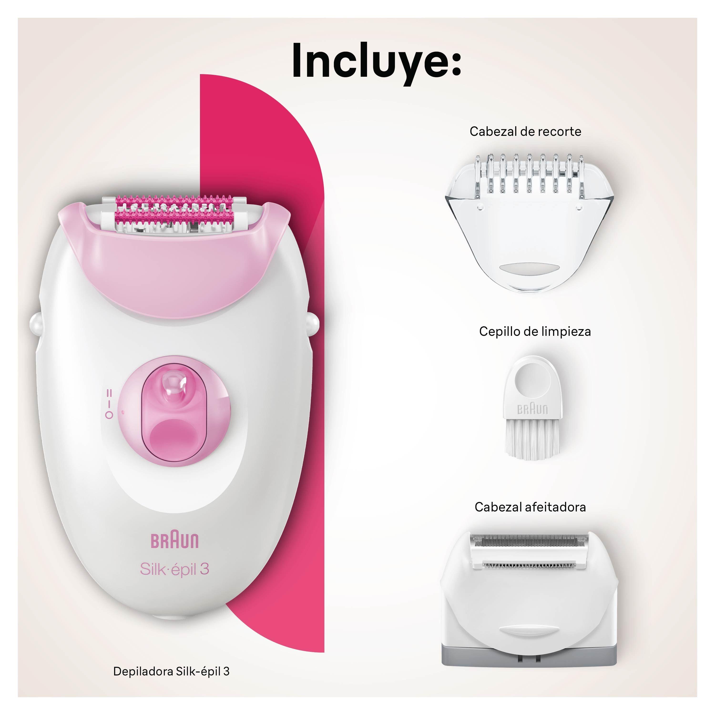 Depiladora Eléctrica Braun Silk Épil 3 Rosada-2