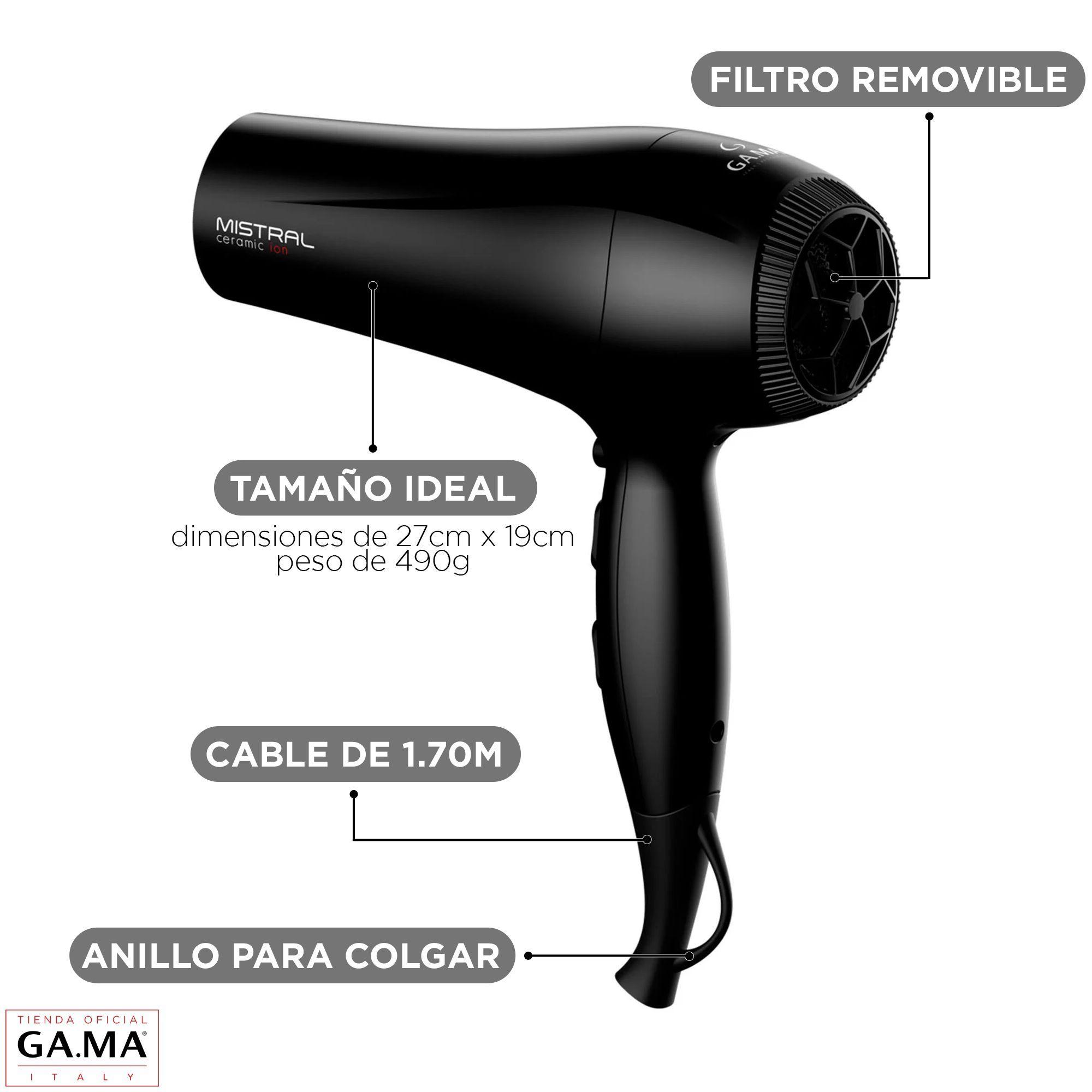 Secador De Pelo Gama Mistral Ceramic Ion Nano Silver 2200w-2