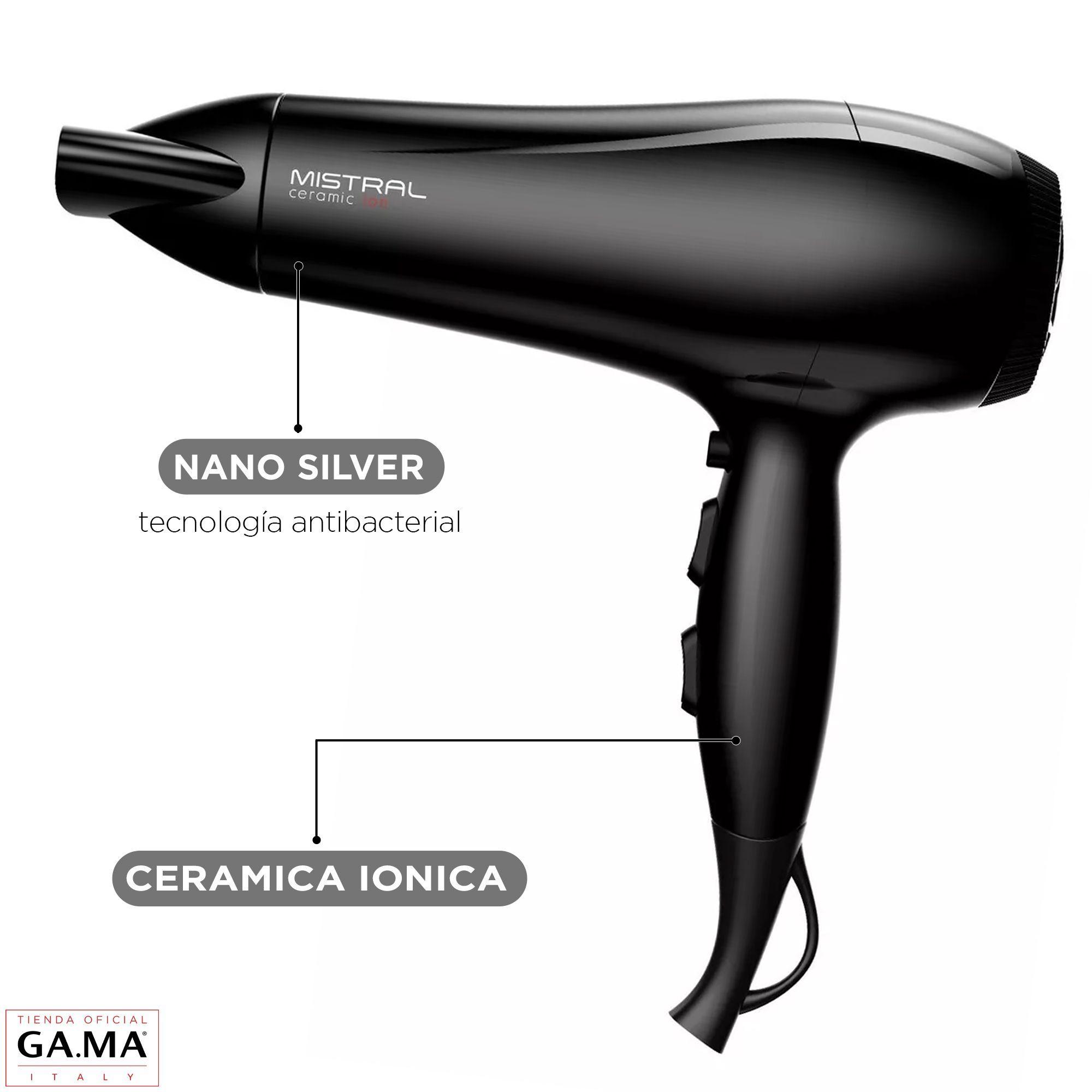 Secador De Pelo Gama Mistral Ceramic Ion Nano Silver 2200w-3