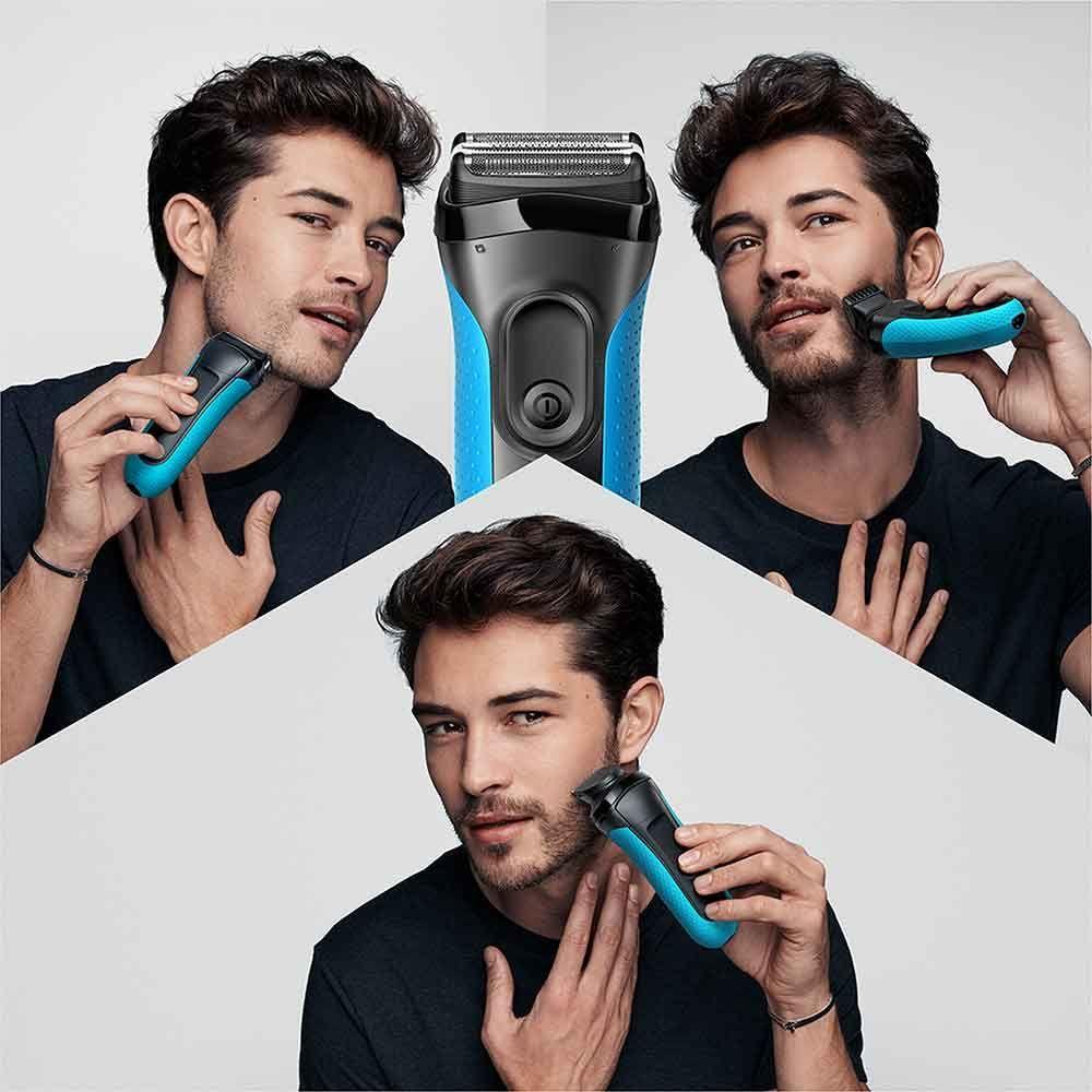 Afeitadora Recortadora Recargable Braun Serie3 Blue Wet&Dry 3 En 1-4