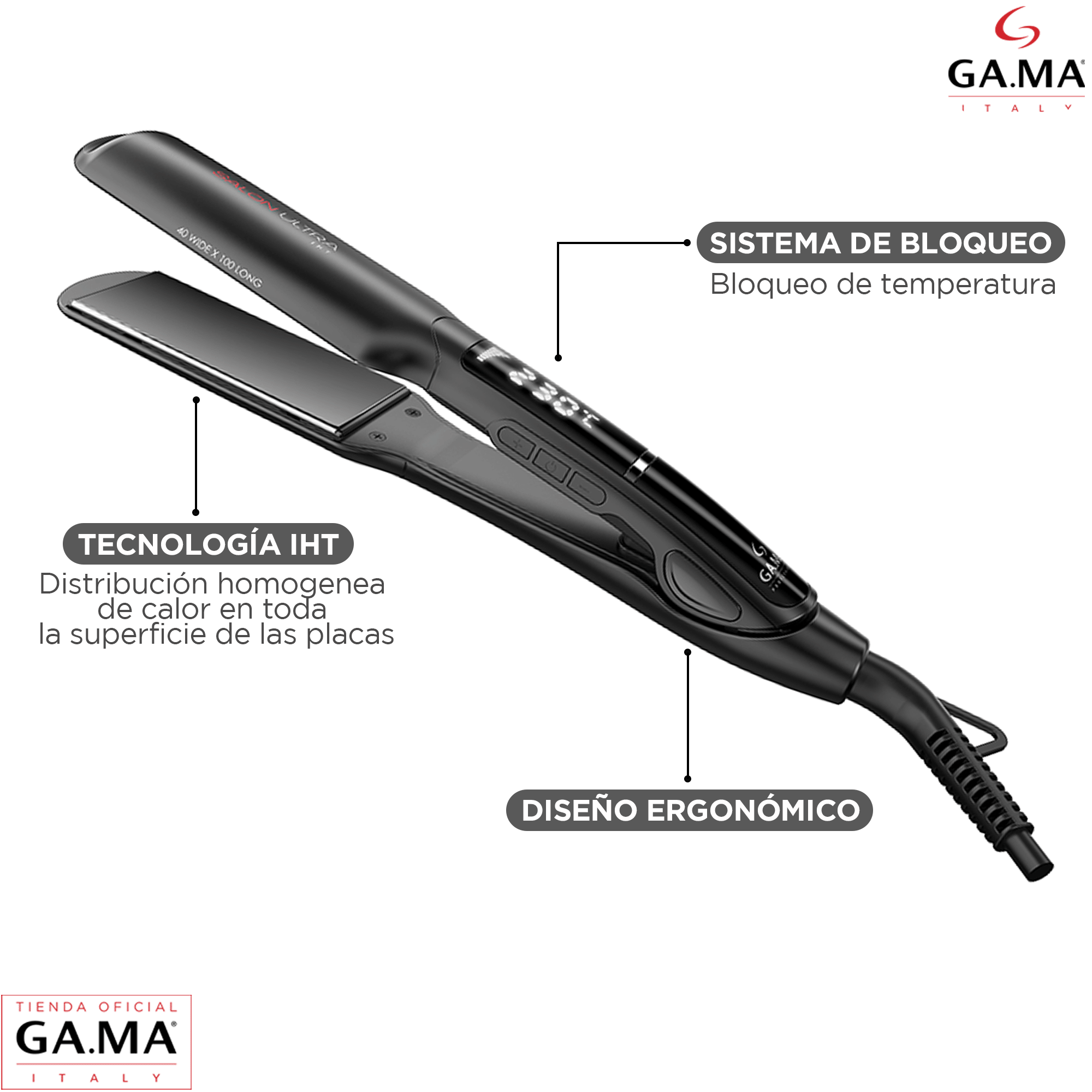 Alisador Gama Ultra X-wide Digital Iht Placas De Titanio-4