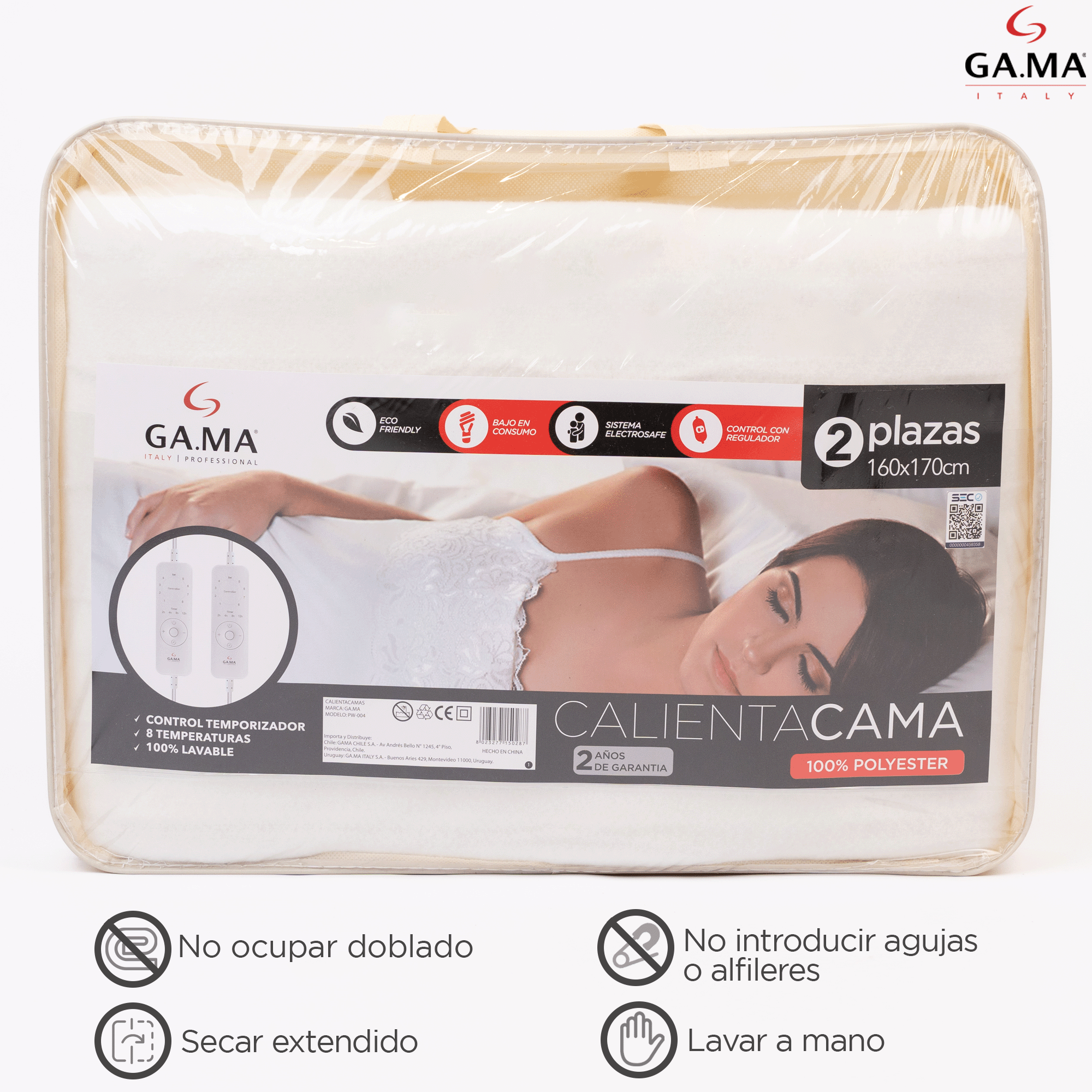 Calienta Cama Gama 2 Plazas Con 8 Temperaturas Electrosafe-2