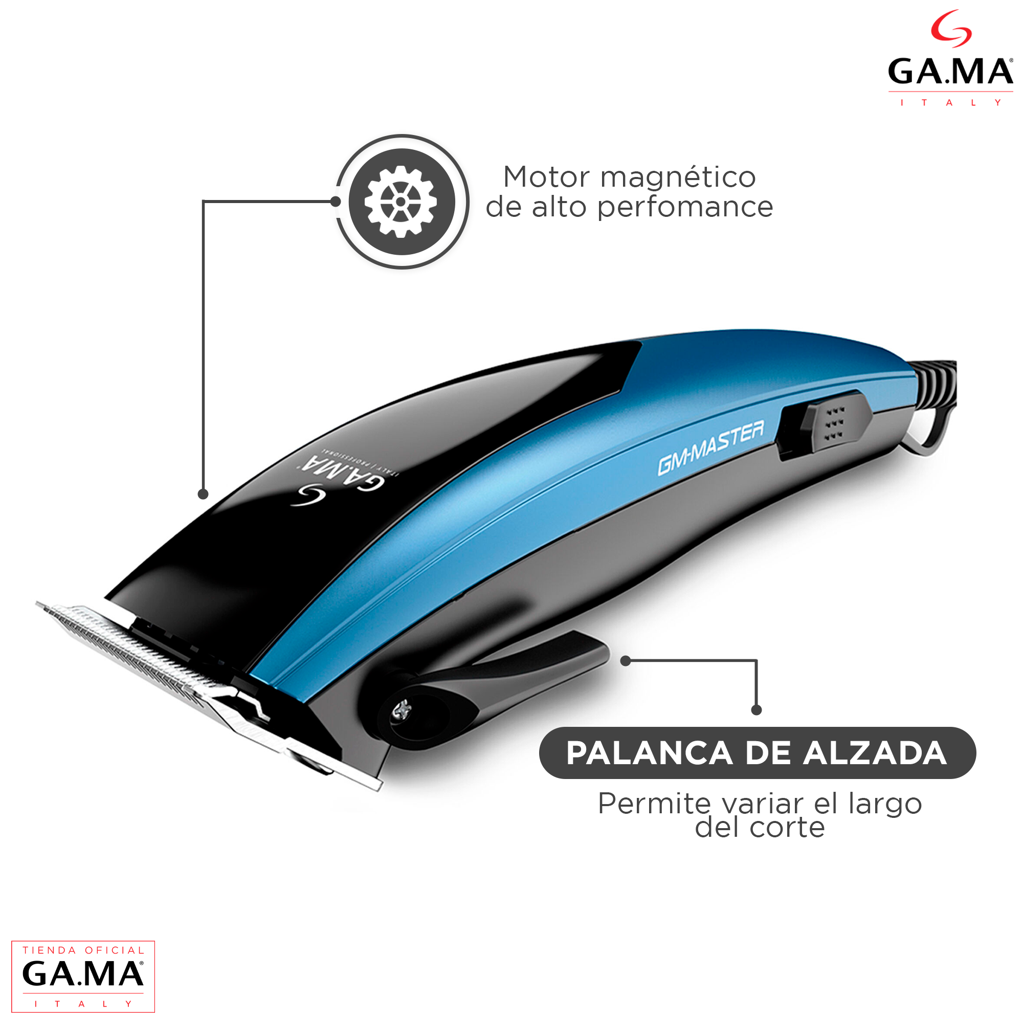 Cortapelos Gm Gama Master Clipper 10 Piezas-2
