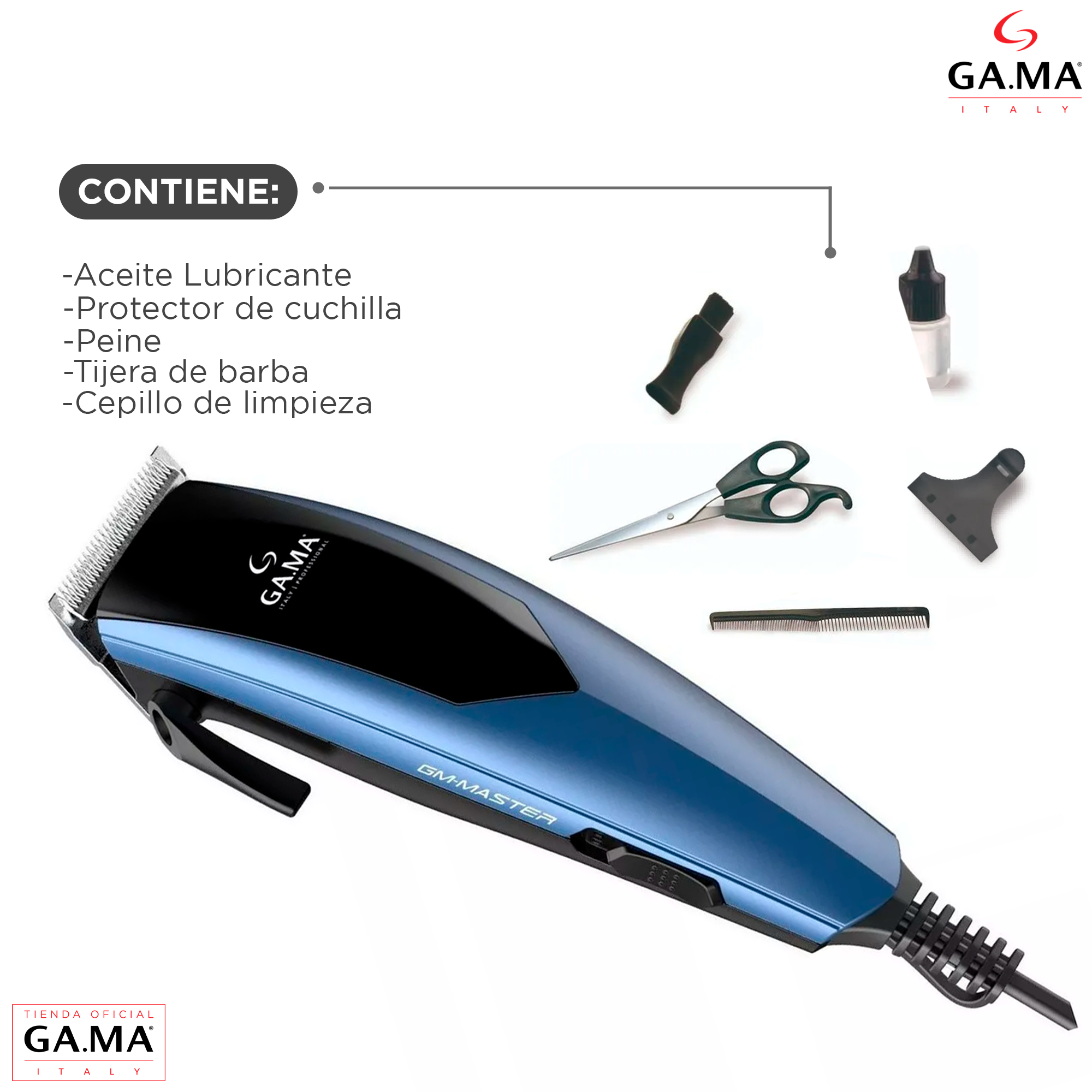 Cortapelos Gm Gama Master Clipper 10 Piezas-4