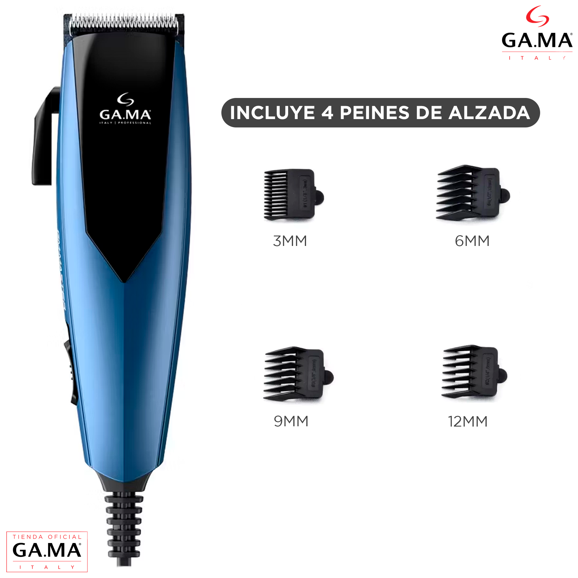 Cortapelos Gm Gama Master Clipper 10 Piezas-3