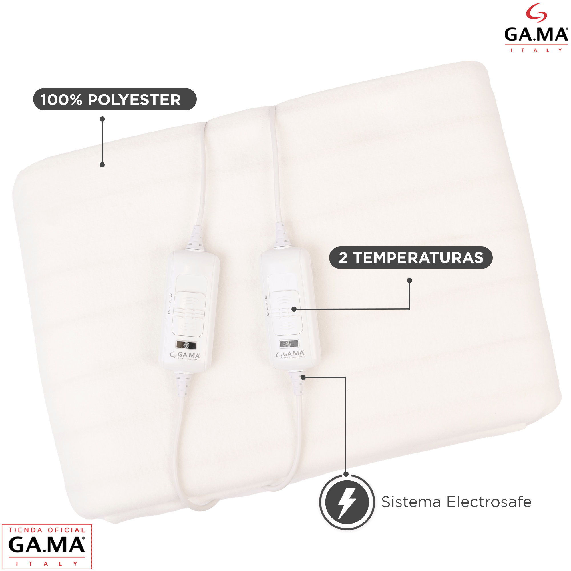 Calienta Cama Gama 100% Polyester 2 Plazas Electrosafe-1