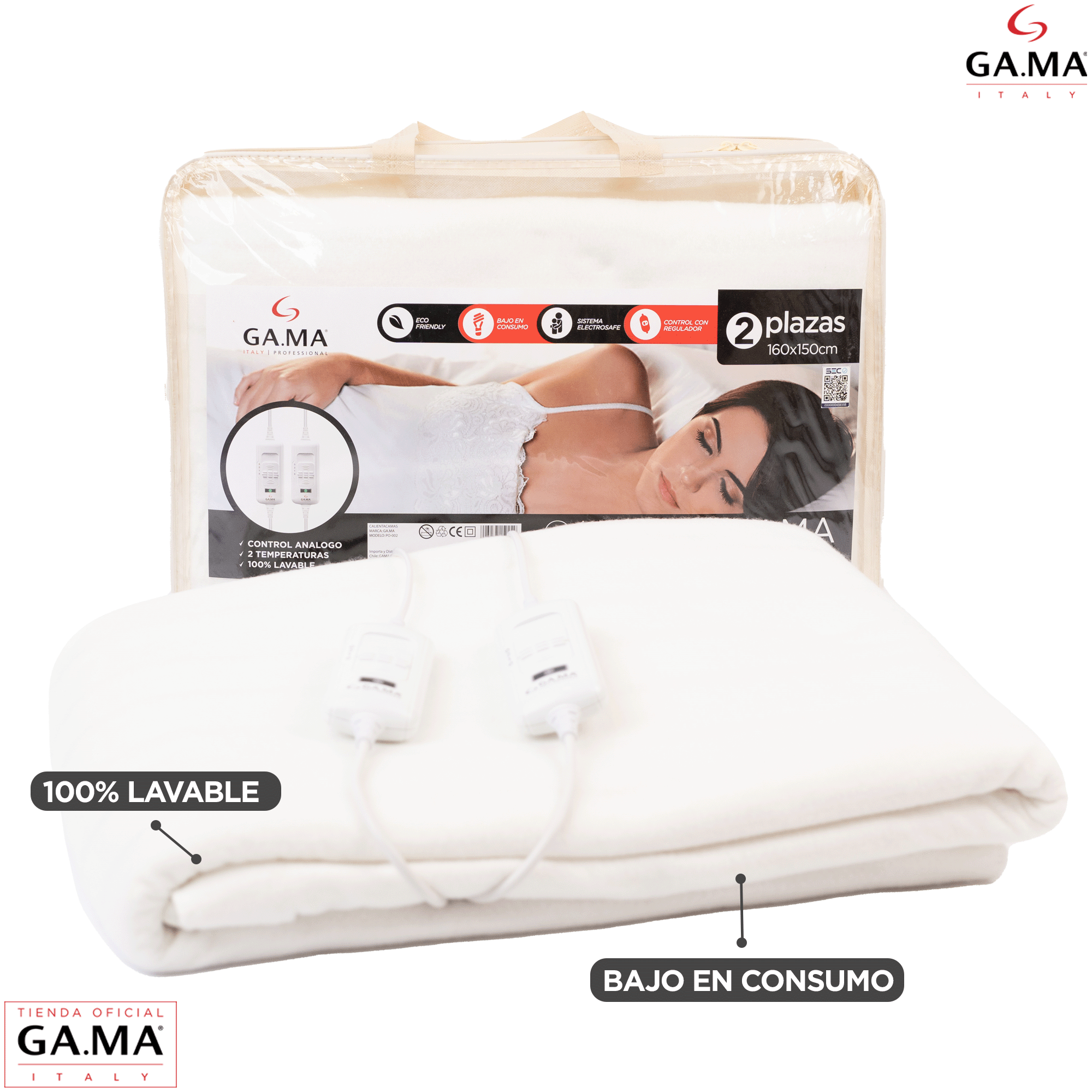 Calienta Cama Gama 100% Polyester 2 Plazas Electrosafe-3