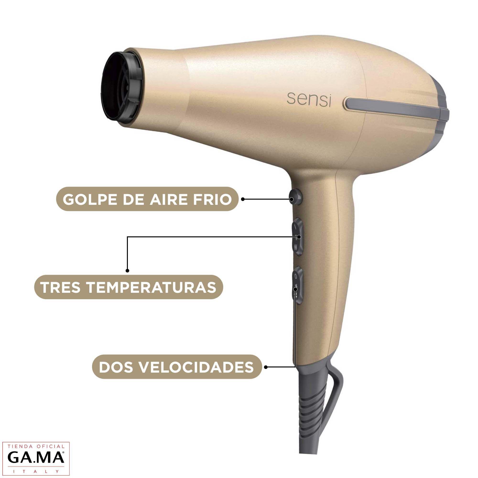 Secador De Pelo Gama H Tempo 5d Sensi Gold 2200 W + Bolso-2