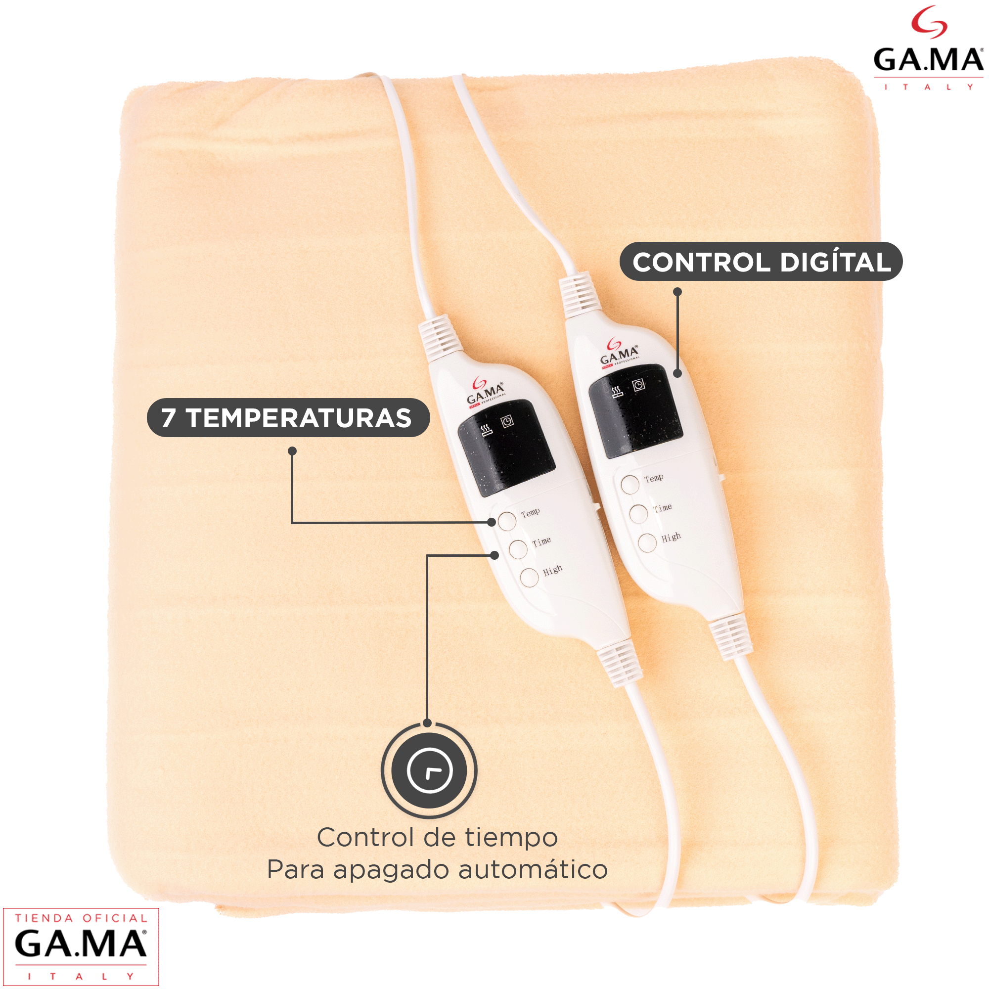 Calienta Cama Gama 2 Plazas Wide Con 7 Temperaturas-2