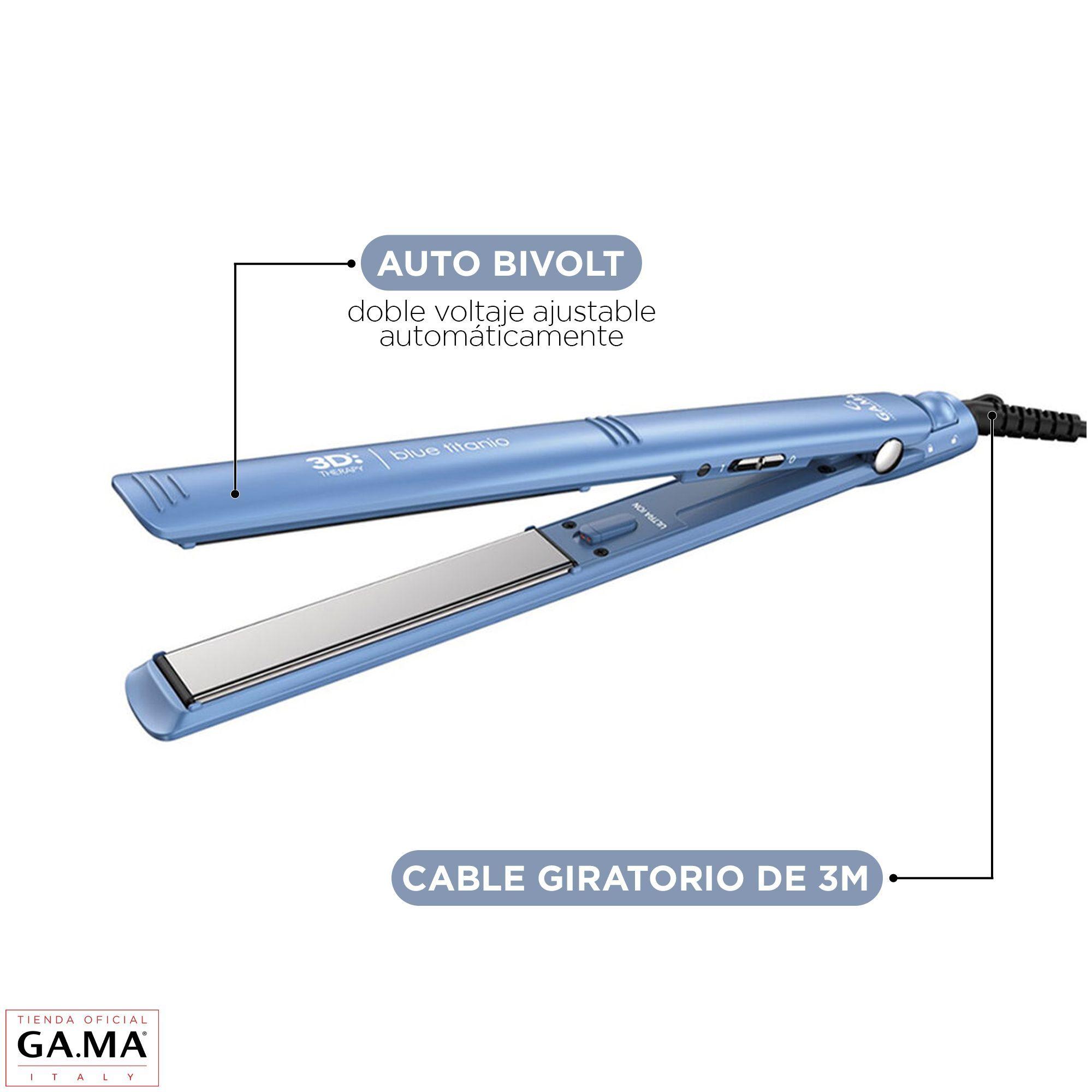 Plancha Alisadora Gama Elegance Blue Titanio 3d Therapy Ultra Ion-3