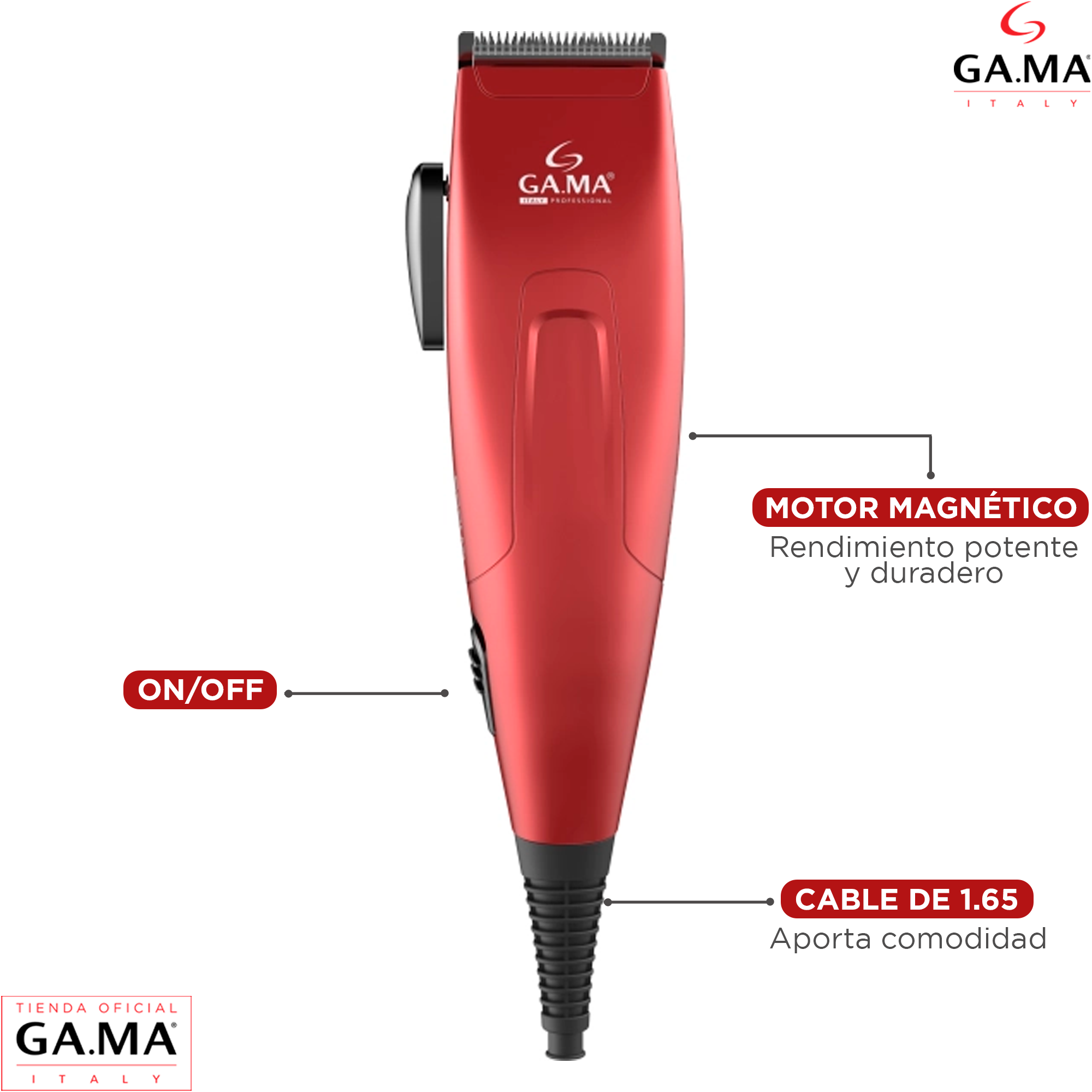 Cortapelo Clipper Gm 562 Motor Magnético 24 Piezas-3