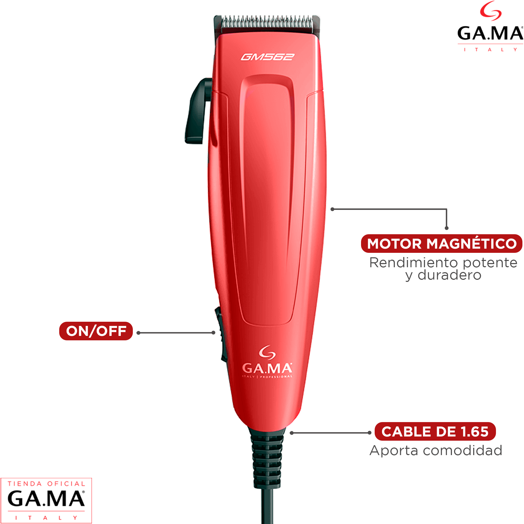 Cortapelo Clipper Gm 562 Motor Magnético 24 Piezas-4