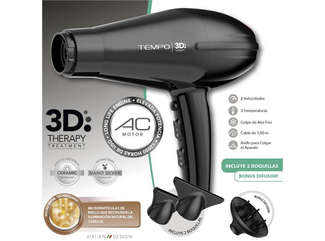 Secador Gama Tempo 3d Ceramic Ultra Ion Black  -1