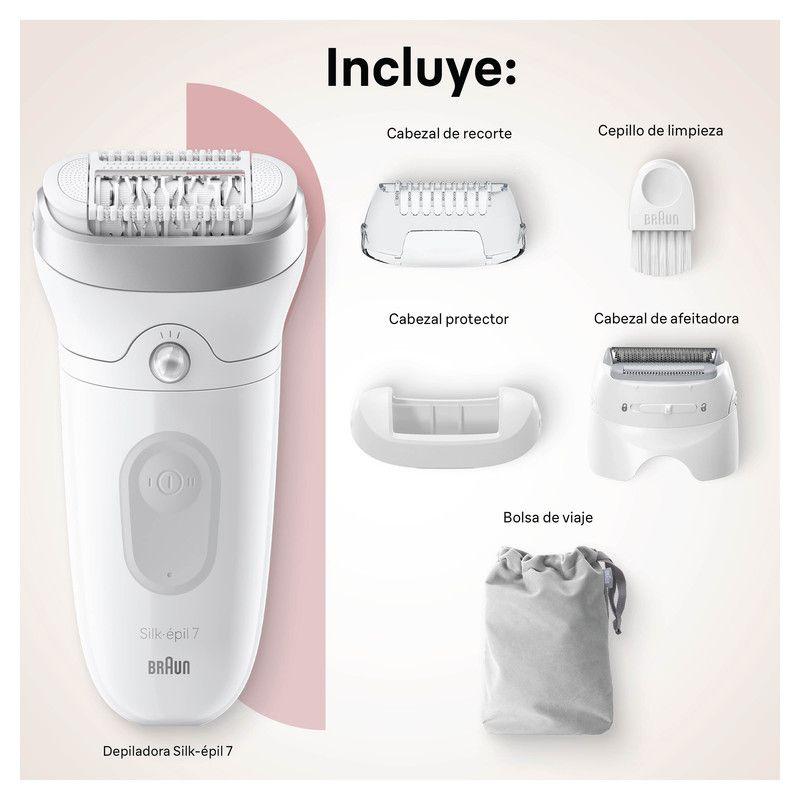 Depiladora Electrica Braun Silk Épil 7 Inalambrica Plateada-1