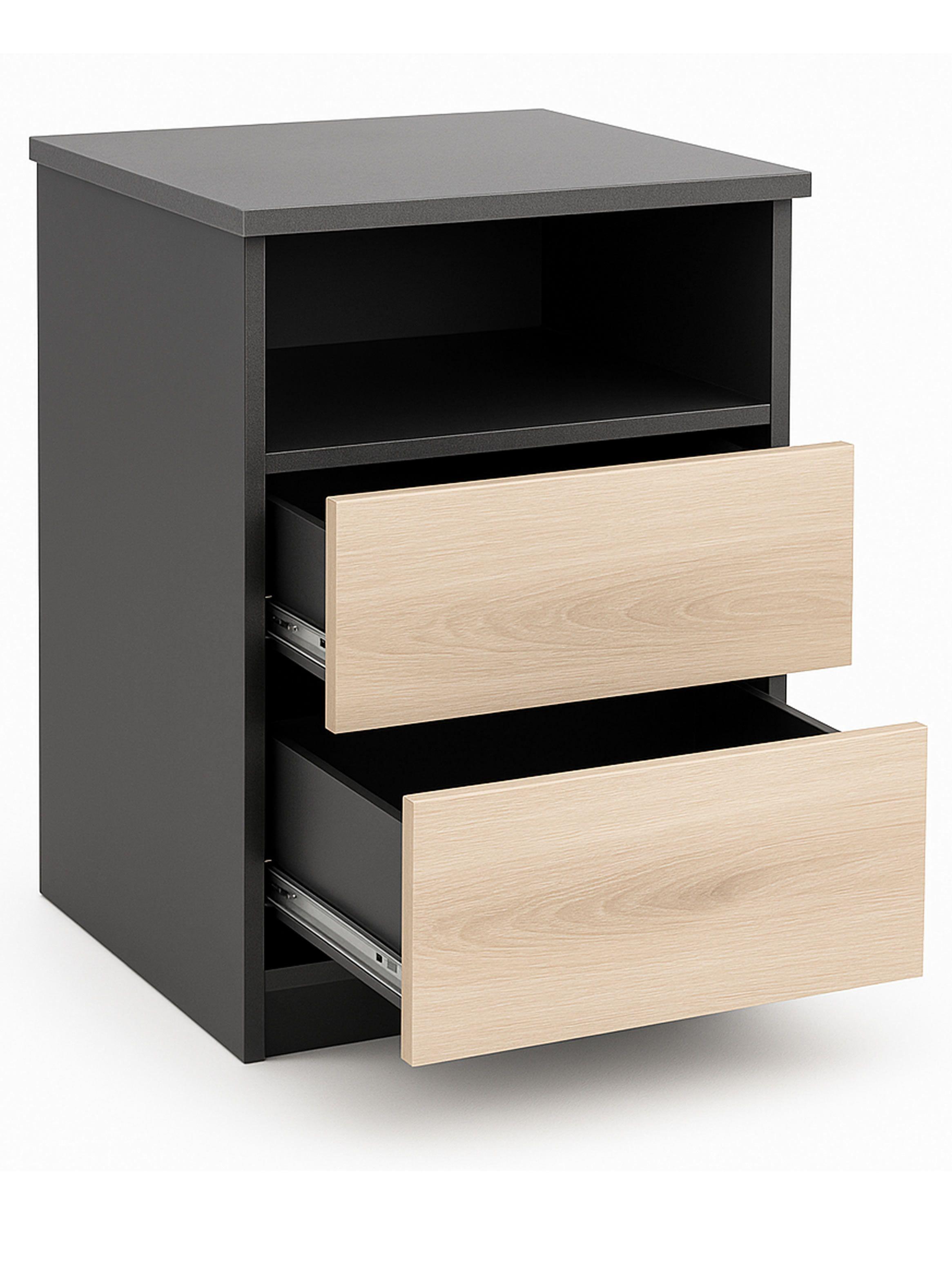 Velador 2 Cajones 1 Espacio Grafito Albayalde premium-2