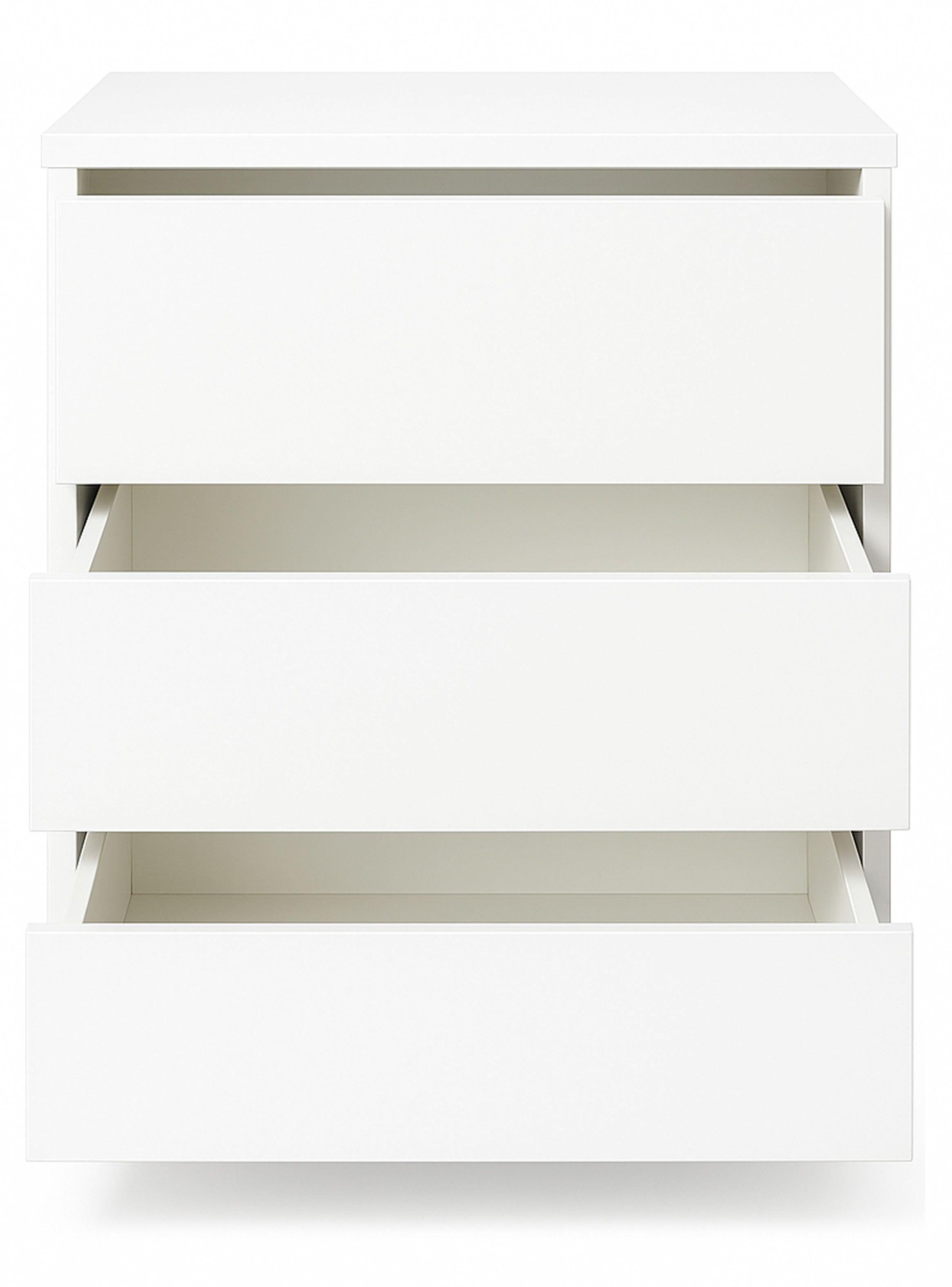 Velador 3 Cajones Blanco Premium-2