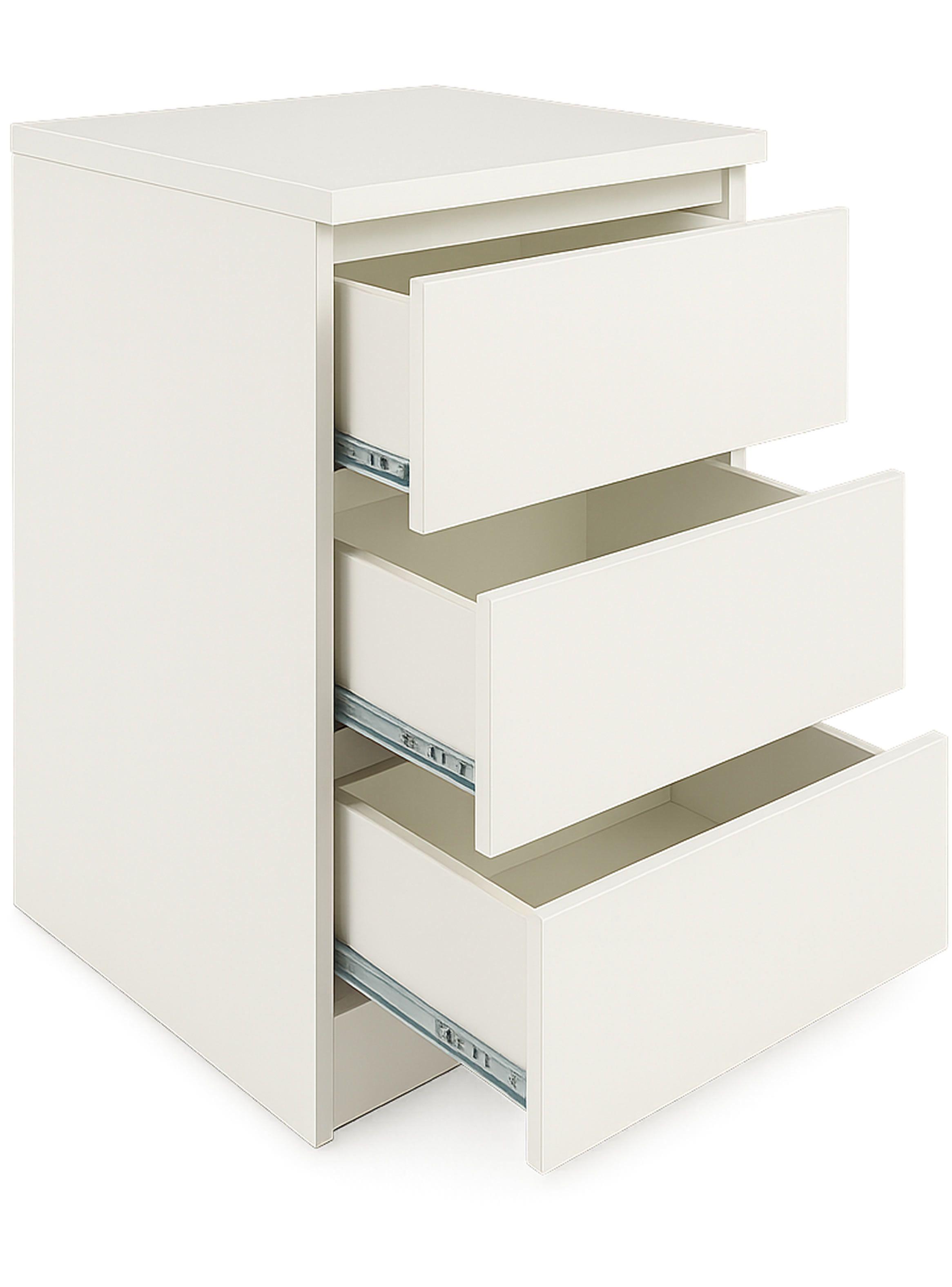 Velador 3 Cajones Blanco Premium-3