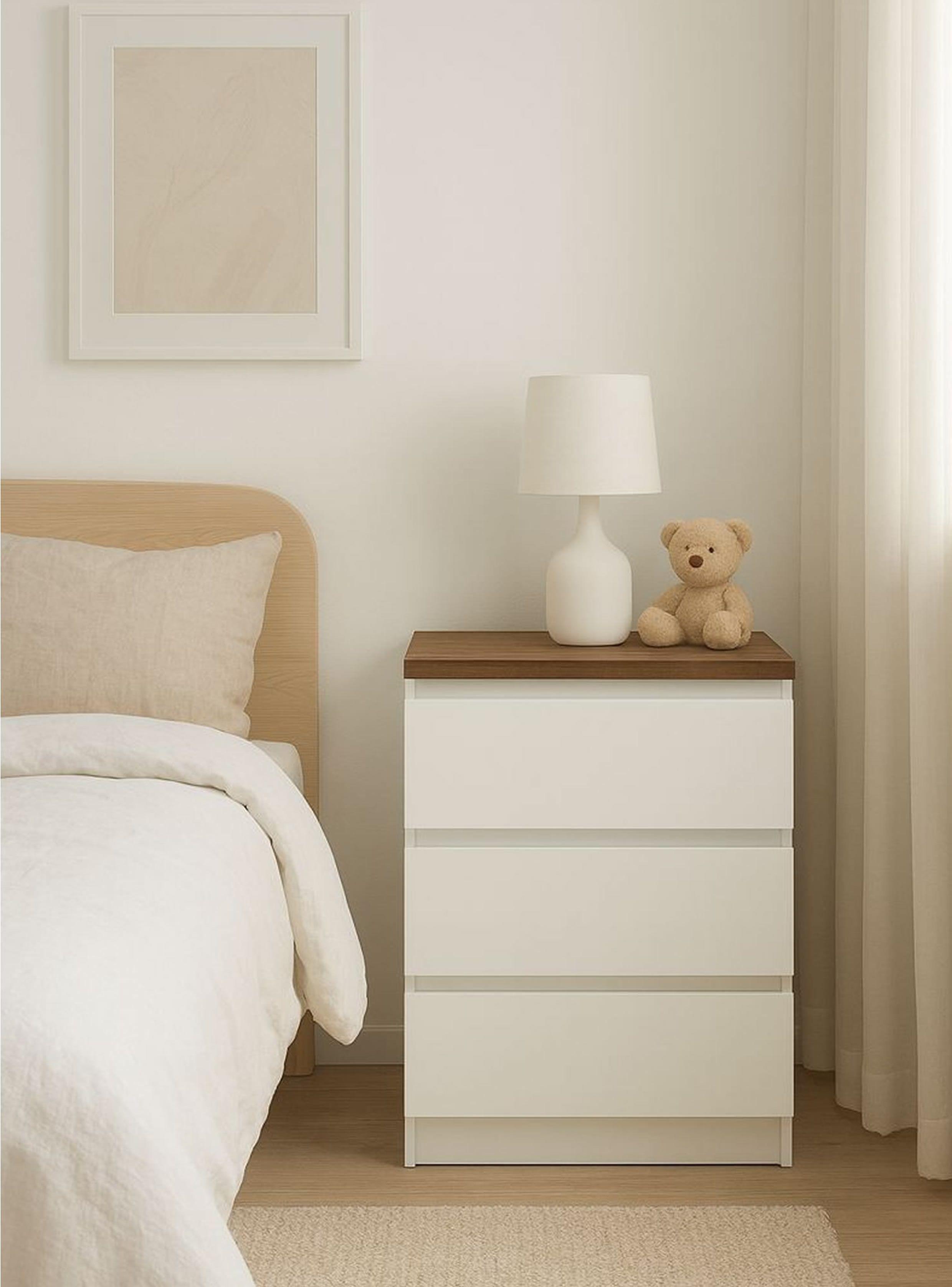 Velador 3 Cajones Blanca Albayalde premium-2