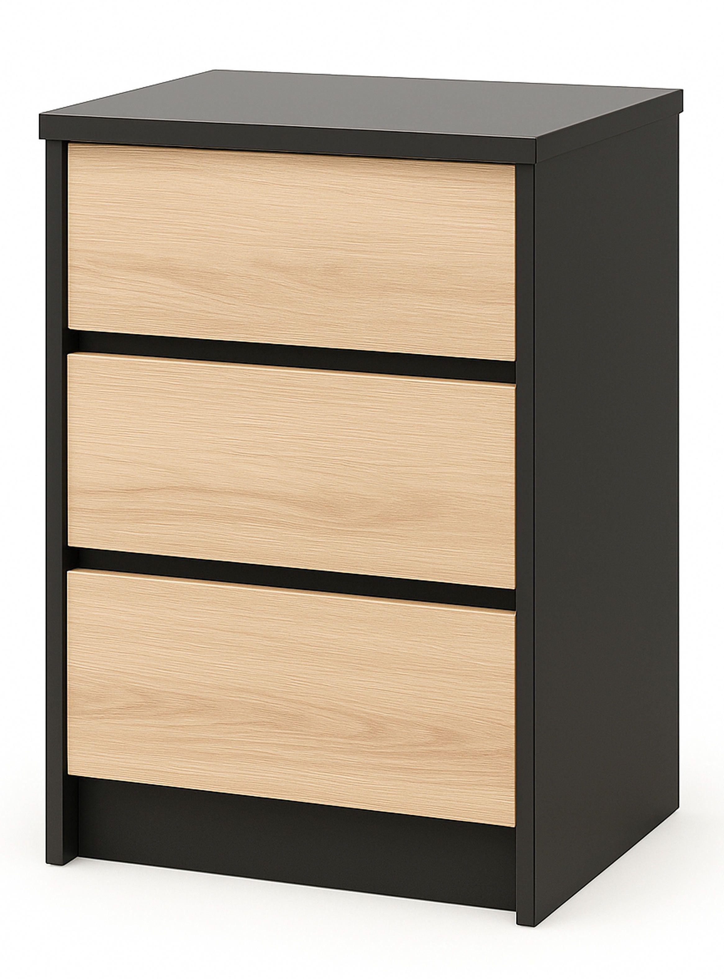 Velador 3 Cajones Grafito Nordico premium-2