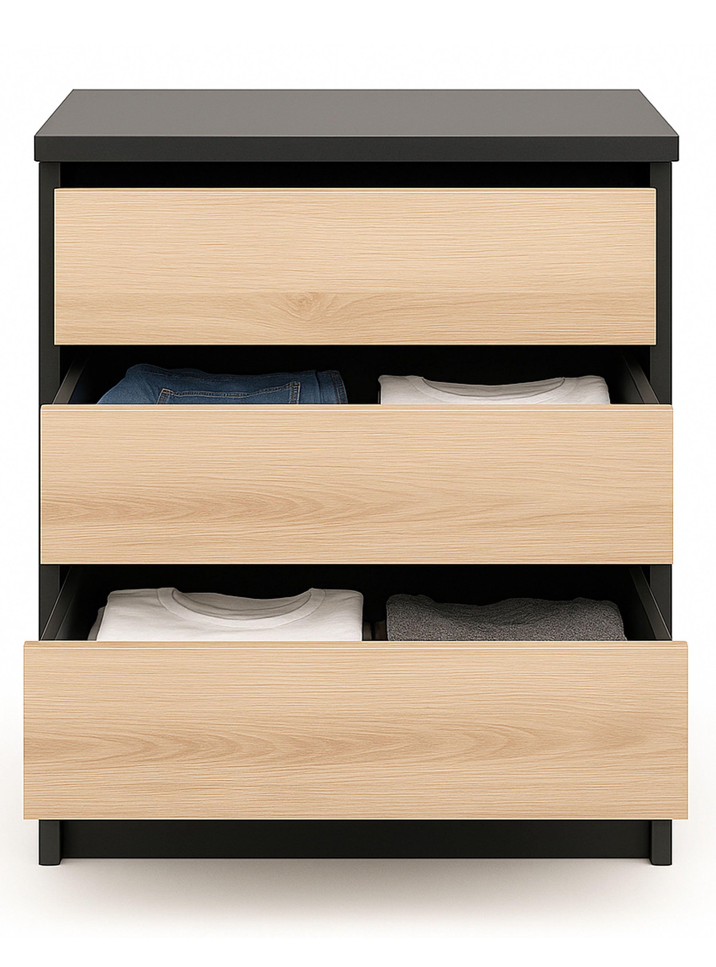 Velador 3 Cajones Grafito Nordico premium-3