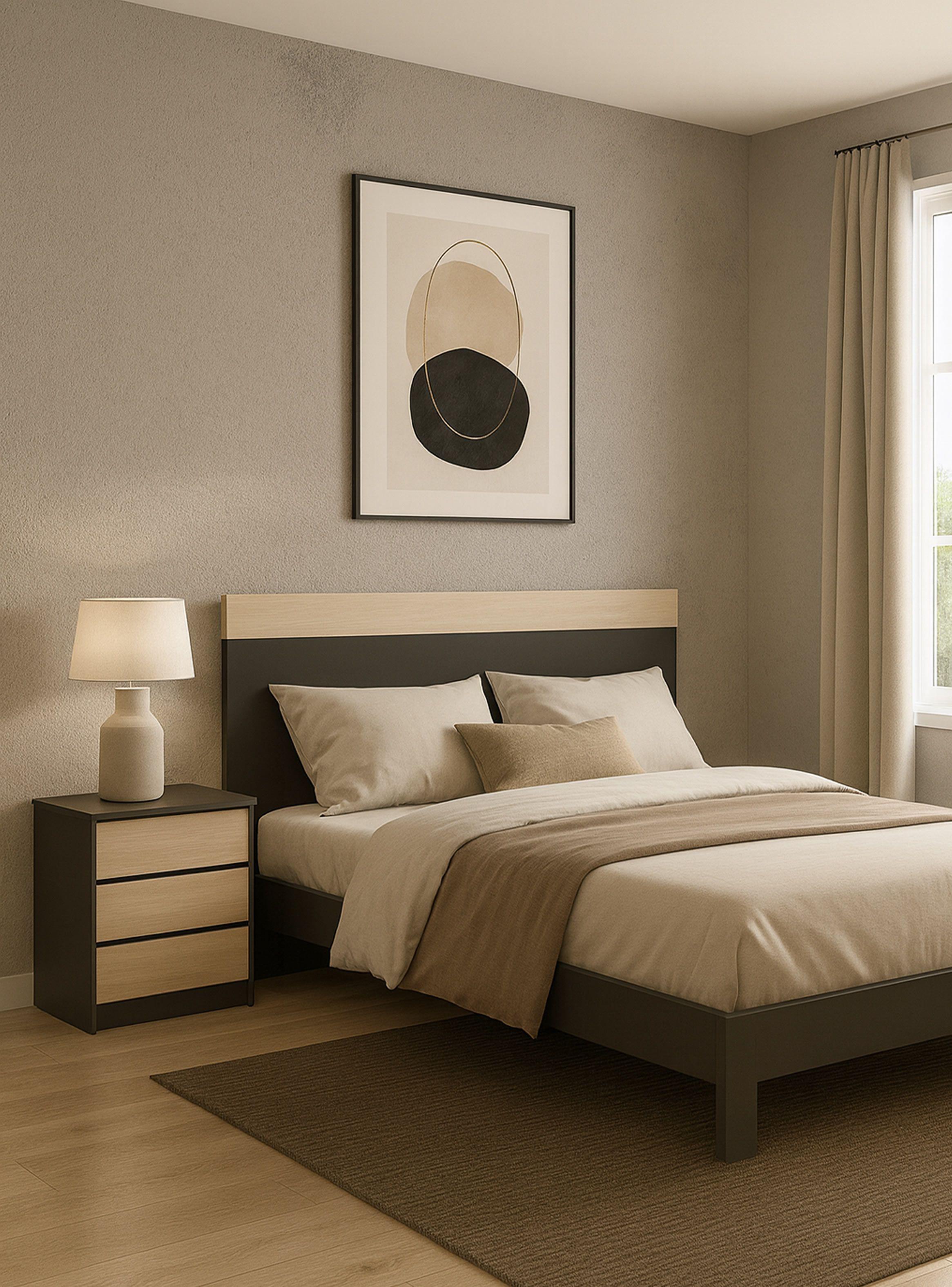 Velador 3 Cajones Grafito Nordico premium-4