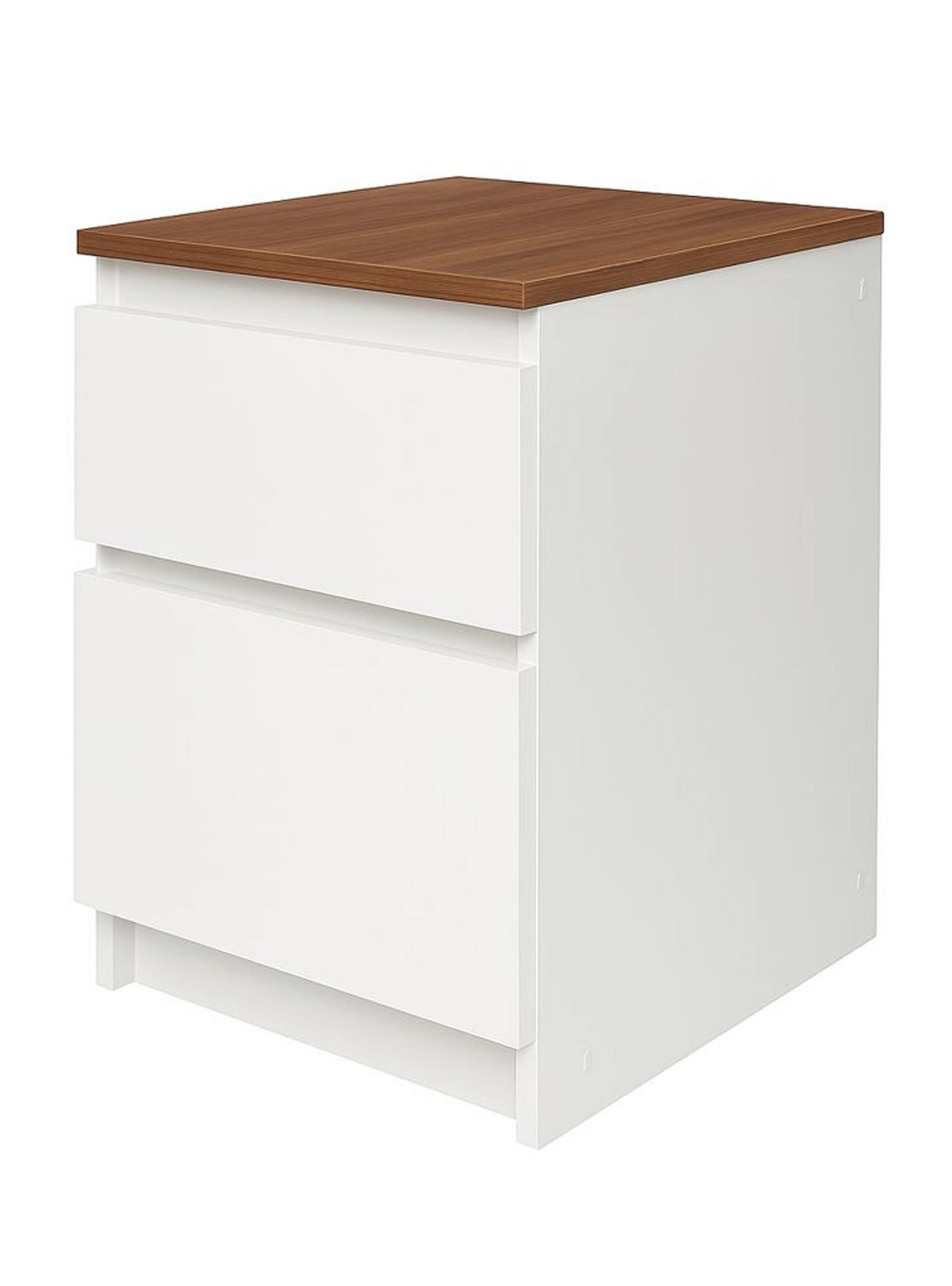 Velador 2 Cajones Blanca Albayalde premium-2