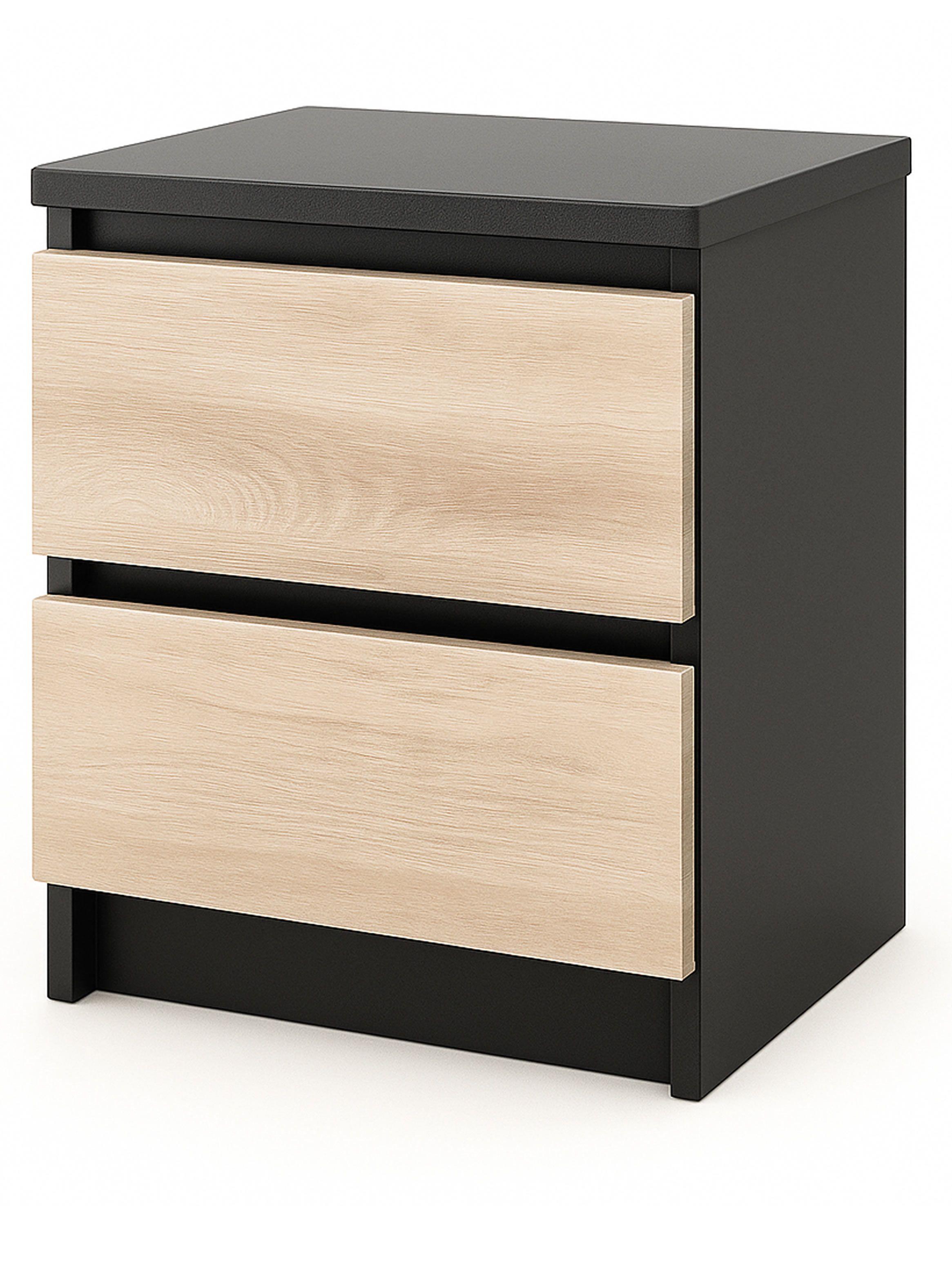 Velador 2 Cajones Negro Albayalde premium-2