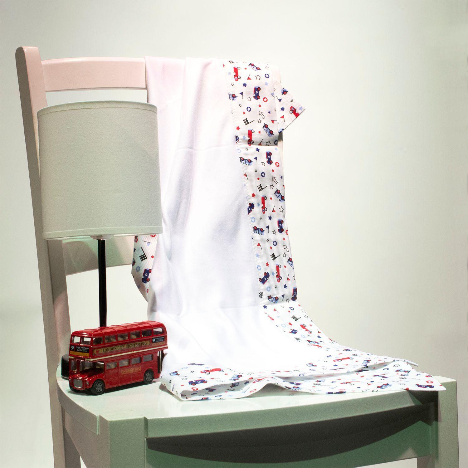 Manta 100% Algodón Blanco Autos Carrera-1