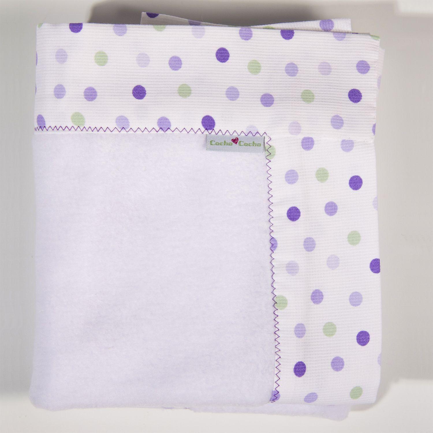 Manta Polar Blanco Lunares Lila-0
