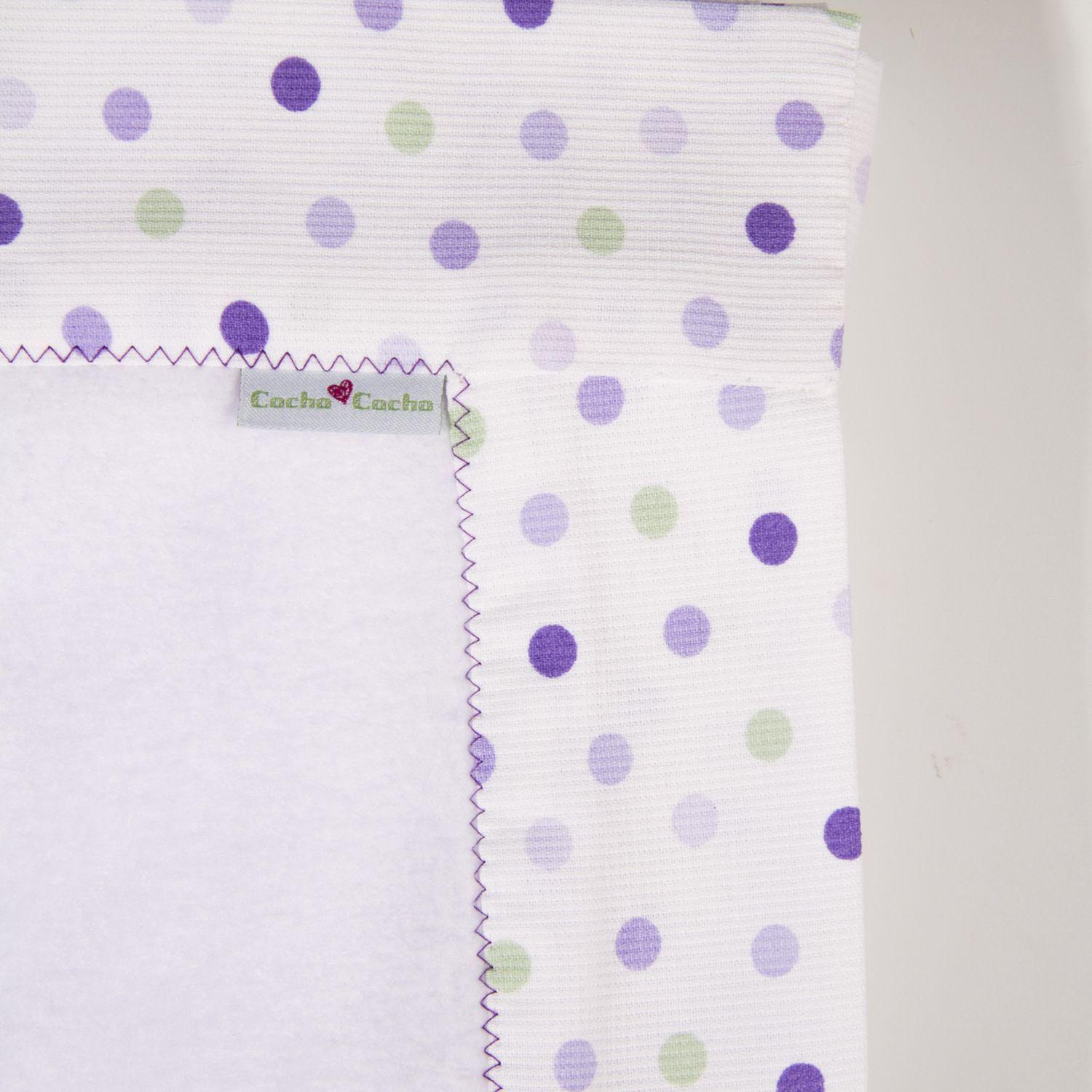 Manta Polar Blanco Lunares Lila-2