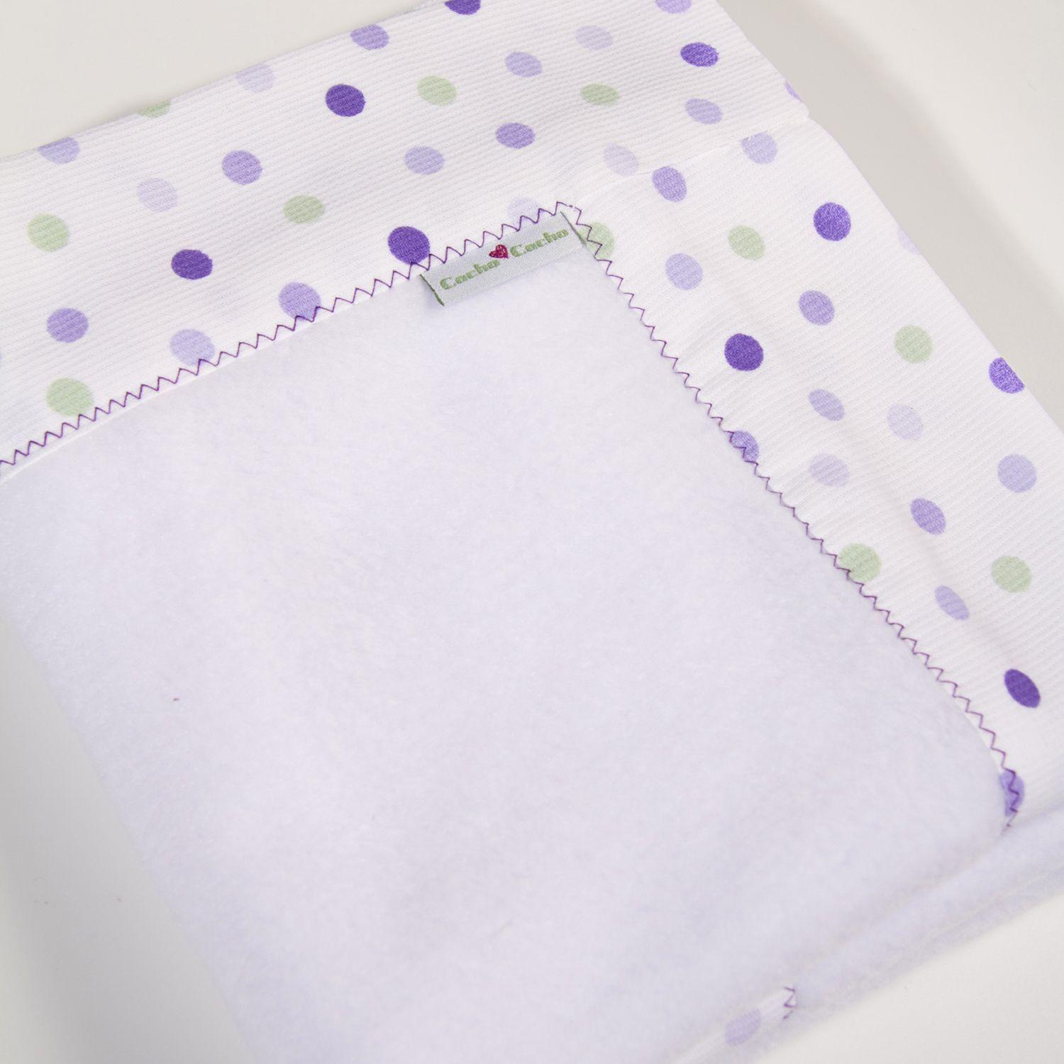 Manta Polar Blanco Lunares Lila-3